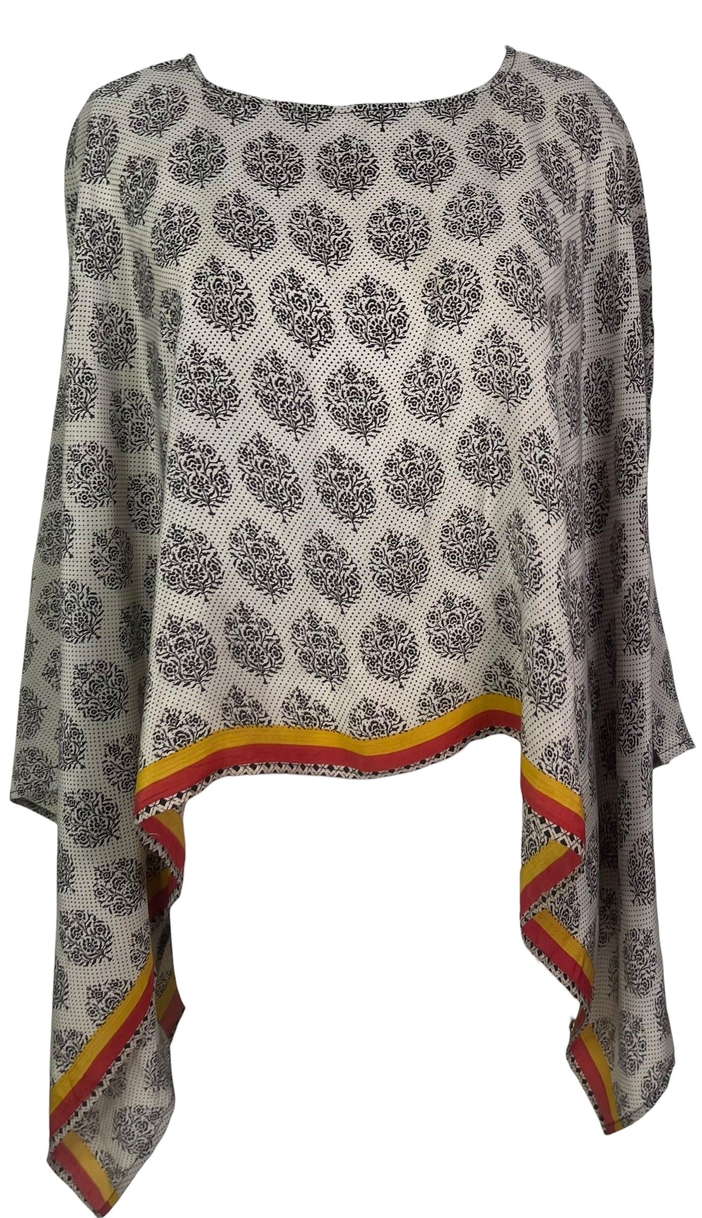 PREVIEW PRC8453 Pure Silk Wabi Sabi Capelet Poncho by FEBRUARY2026 – Handmade ethical Poncho from sariKNOTsari using upcycled silk. Designed in Canada for travel and slow fashion, loved from Toronto to LA to Sydney.