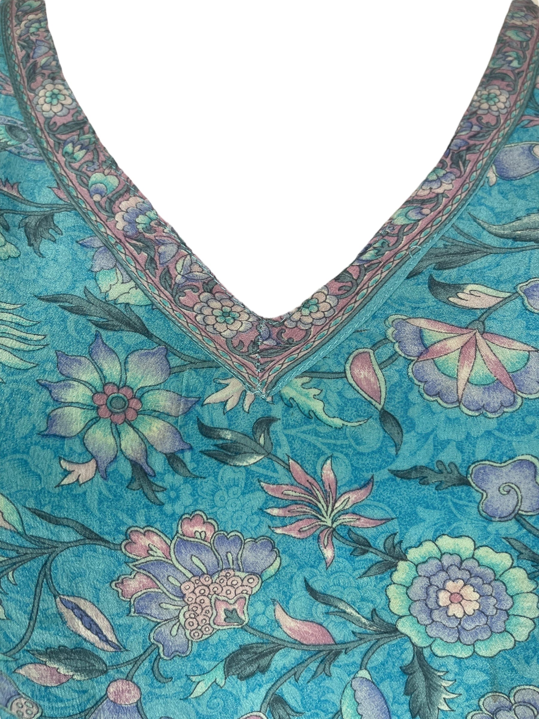 PRC7701 Wabi Sabi Pure Silk Short Kaftan Tunic With Slits