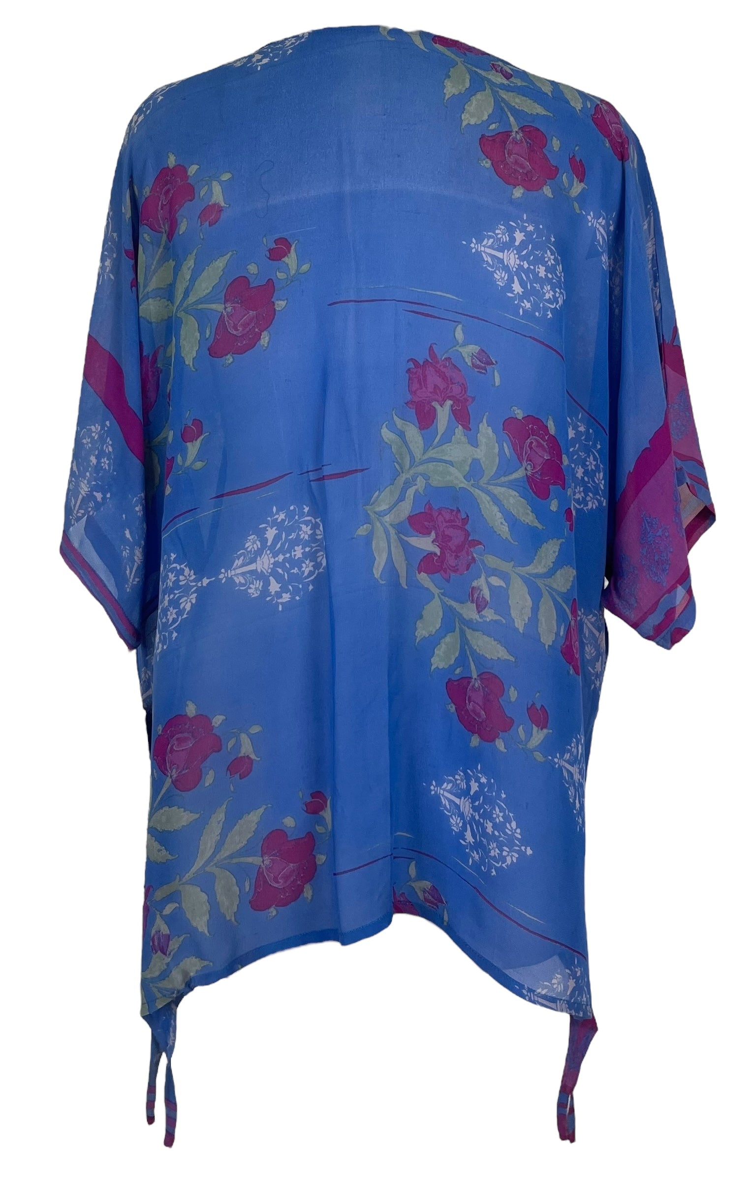 PRG7857 Sheer Wabi Sabi Pure Silk Long Tunic with Side Ties