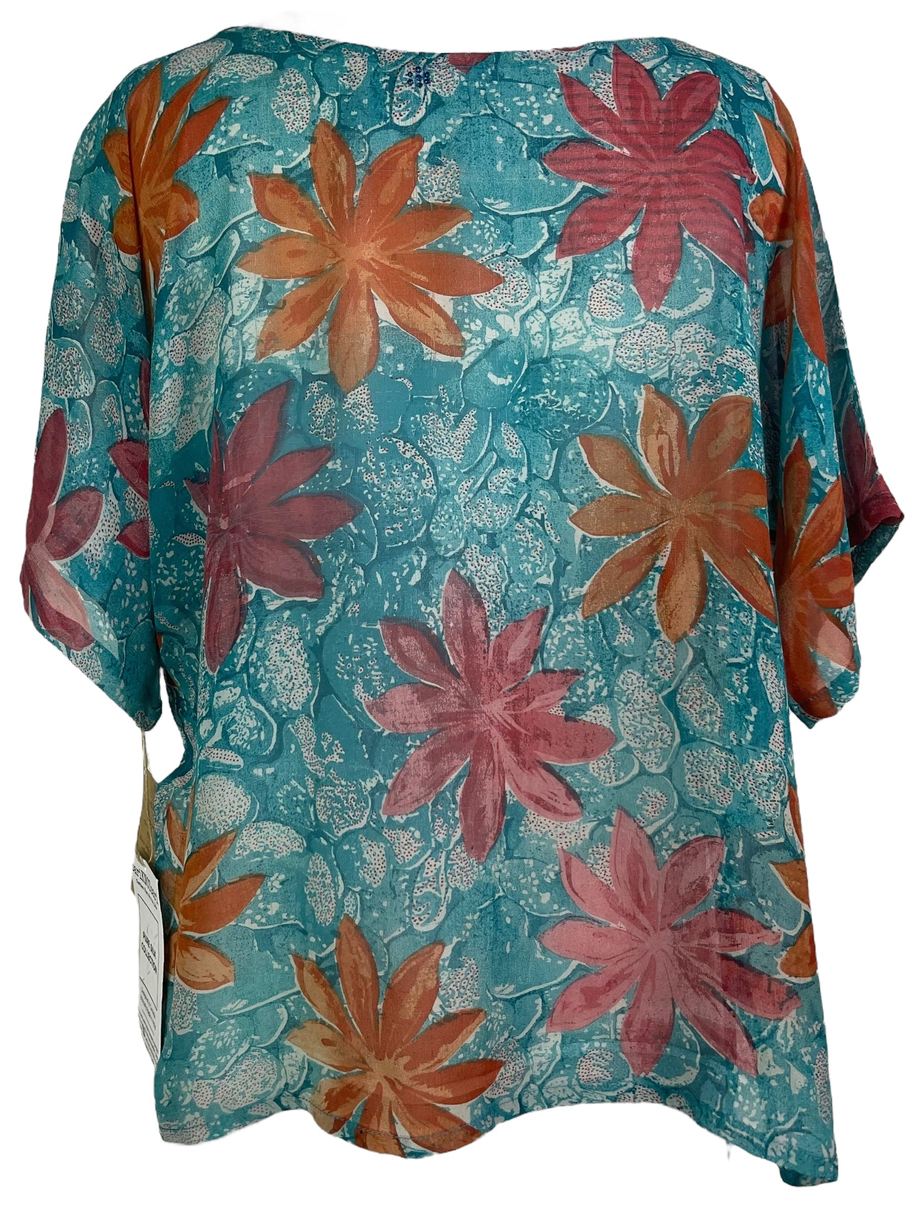 PRG8111 Sheer Wabi Sabi Pure Silk Side Slit Top by DECEMBER2025 – Handmade ethical Side Slit Top from sariKNOTsari using upcycled silk. Designed in Canada for travel and slow fashion, loved from Toronto to LA to Sydney.