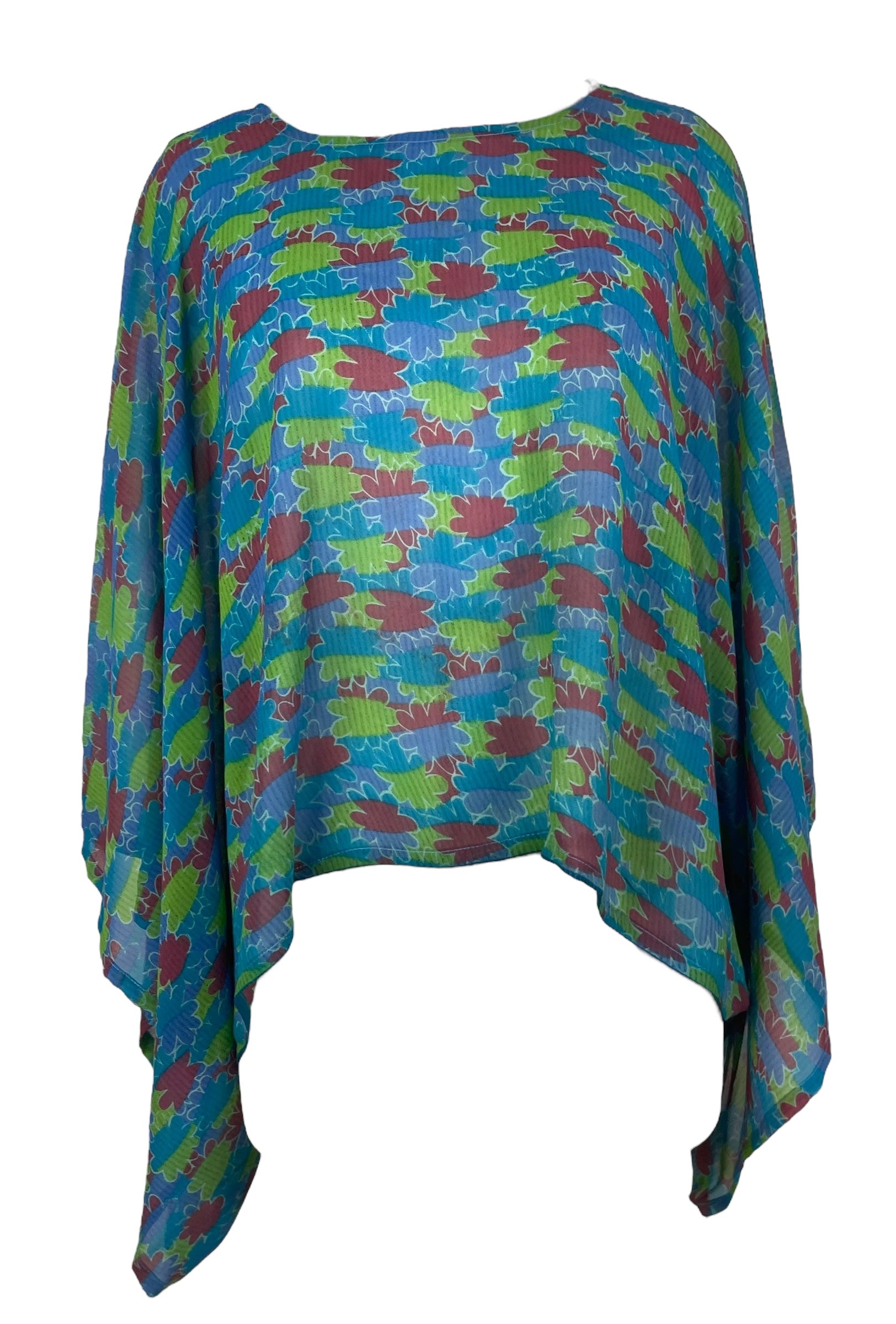 PRG8105 Sheer Wabi Sabi Pure Silk Kimono-Sleeved Top