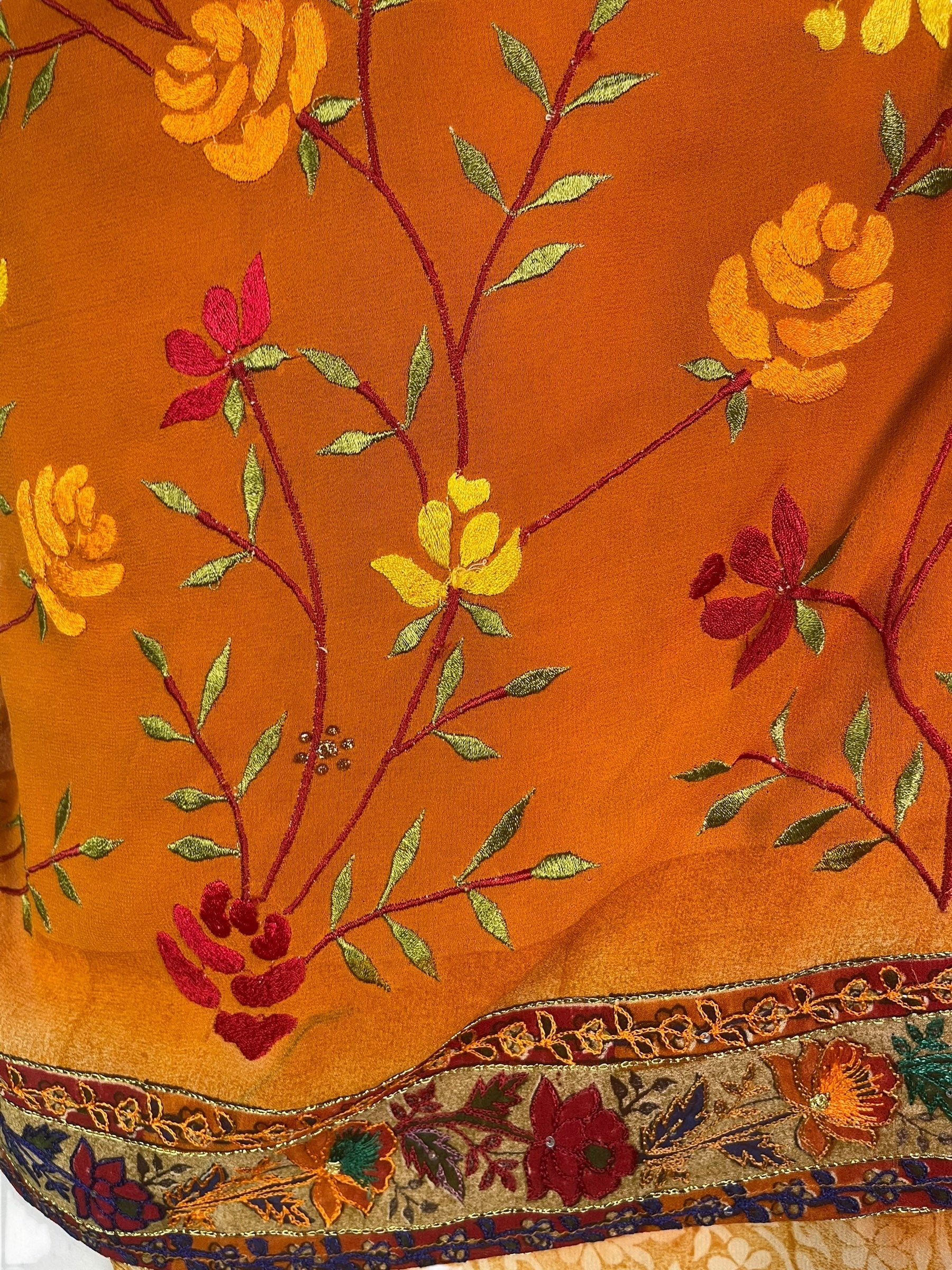 PREVIEW PRG8038  Sheer Avatar Pure Silk Capelet Poncho by DECEMBER2025 – Handmade ethical Poncho from sariKNOTsari using upcycled silk. Designed in Canada for travel and slow fashion, loved from Toronto to LA to Sydney.