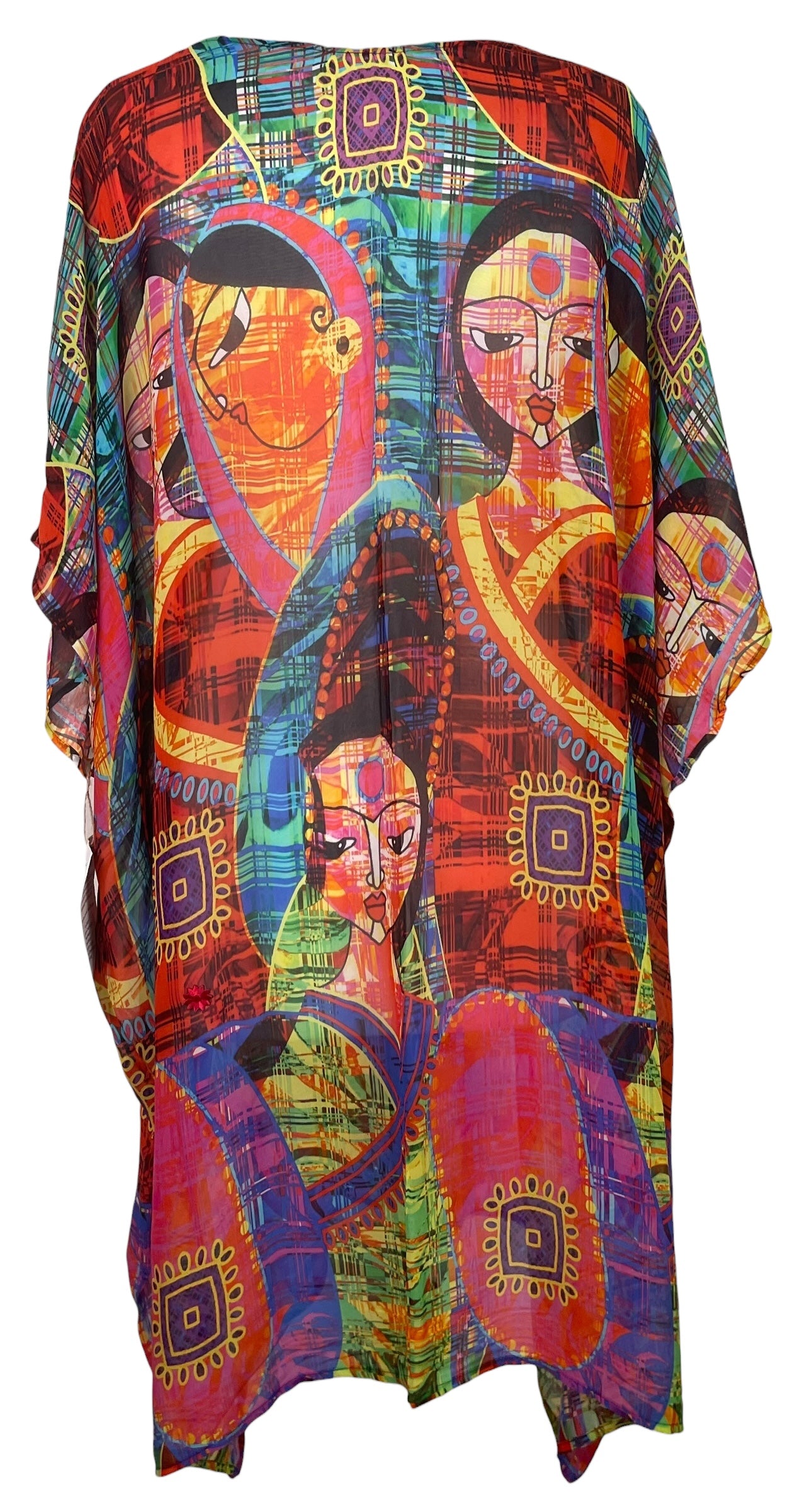 STAFF PRG8589 Sheer Avatar Pure Silk Midi Length Kaftan by MARCH2026 – Handmade ethical Midi Length Kaftan from sariKNOTsari using upcycled silk. Designed in Canada for travel and slow fashion, loved from Toronto to LA to Sydney. Featuring Zsiska, Bryn Walker and Artisan Leather coats by Rejean Pepin, Pepin designs