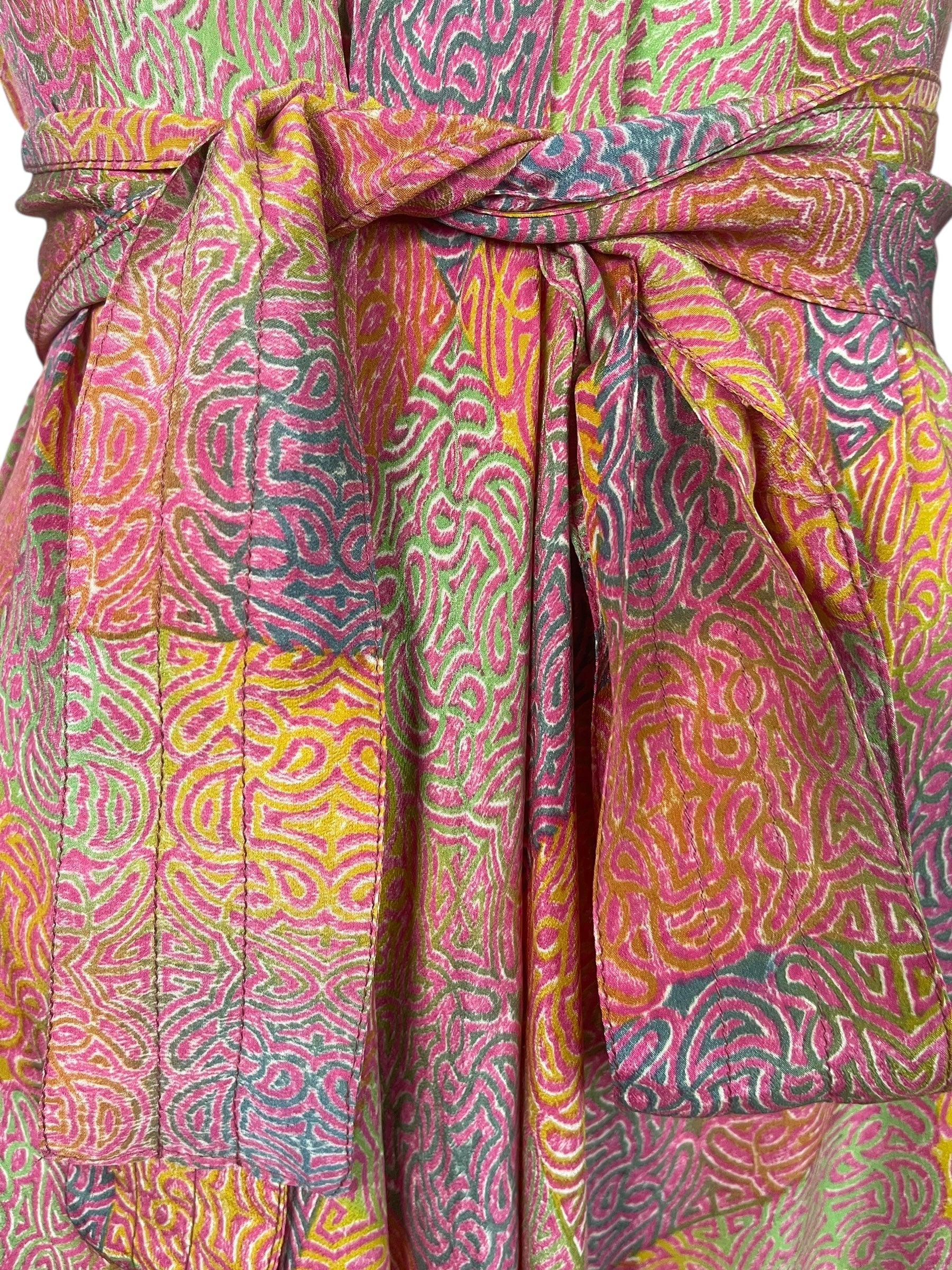 PREVIEW PRC8641 Avatar Pure Silk Maxi Dress with Belt by MARCH2026 – Handmade ethical Maxi Dress from sariKNOTsari using upcycled silk. Designed in Canada for travel and slow fashion, loved from Toronto to LA to Sydney.