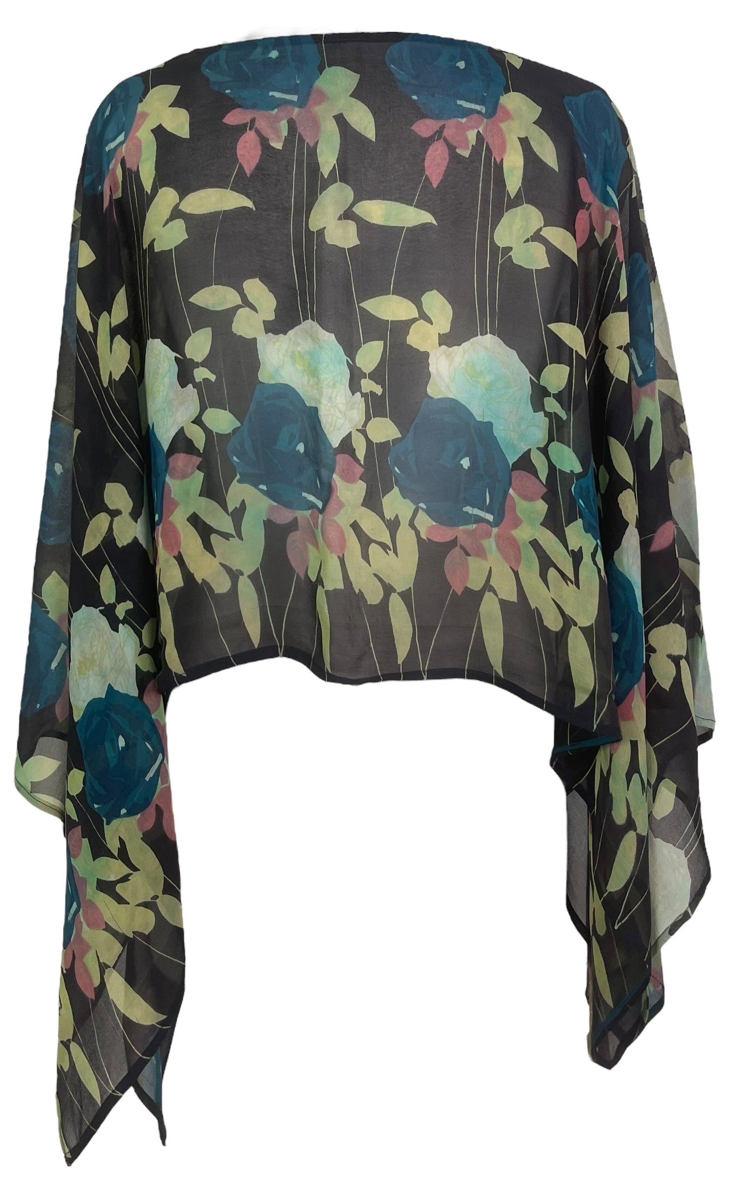 PRG7856 Sheer Pure Silk Wabi Sabi Capelet Poncho