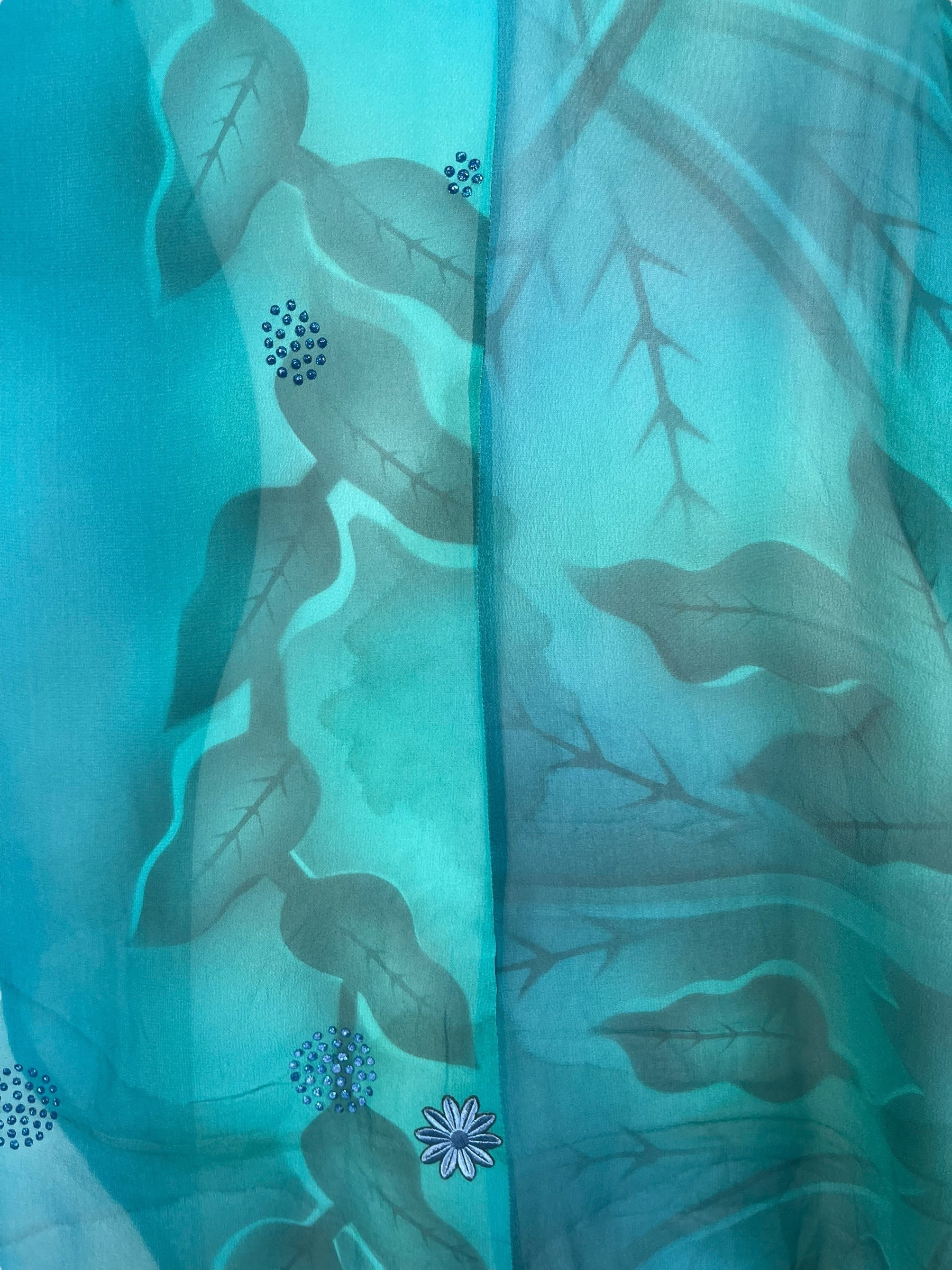 PRG8136 Sheer Avatar Pure Silk Waterfall Top