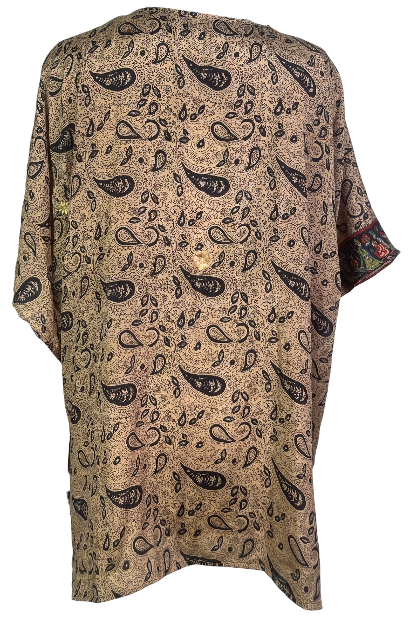 PRC8495 Wabi Sabi Pure Silk Kimono-Sleeved Jacket with Belt