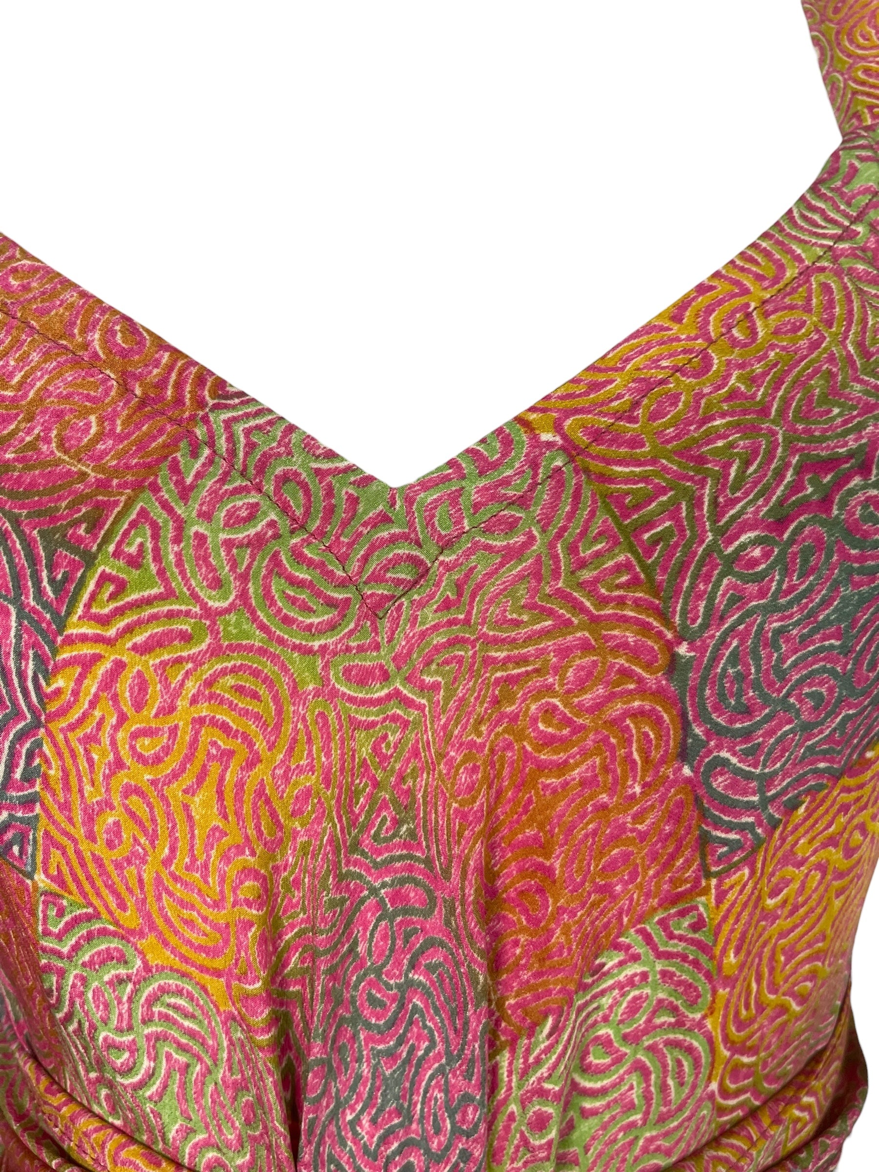 PREVIEW PRC8641 Avatar Pure Silk Maxi Dress with Belt by MARCH2026 – Handmade ethical Maxi Dress from sariKNOTsari using upcycled silk. Designed in Canada for travel and slow fashion, loved from Toronto to LA to Sydney.