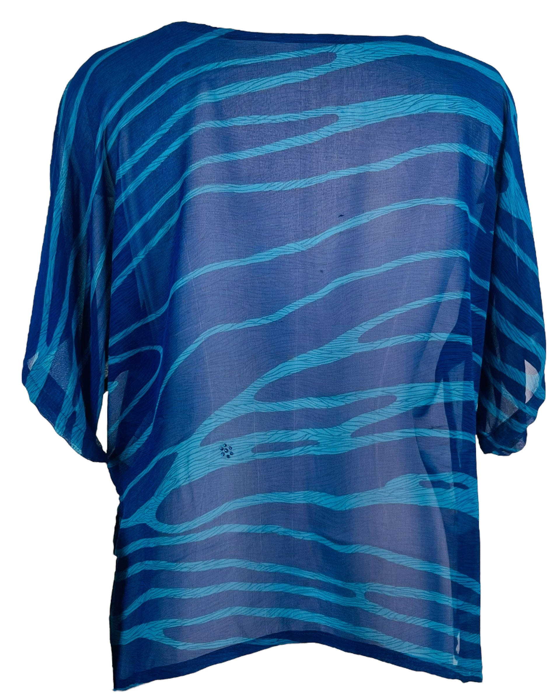 DEEANNS PRG6839 Sheer Avatar Pure Silk Side Slit Top