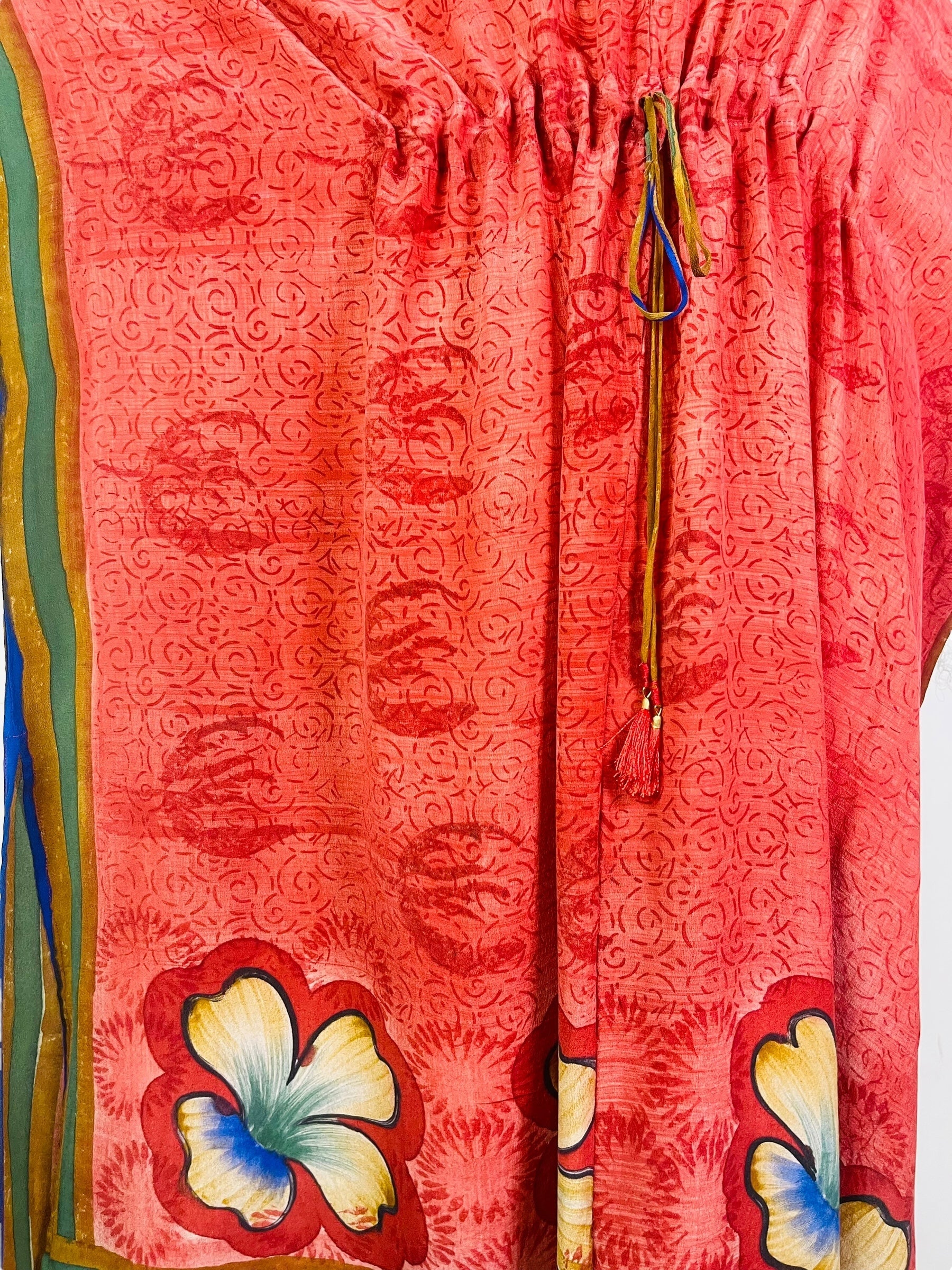 MARKETING PRC7604 Avatar Pure Silk Maxi Kaftan by MARKETING – Handmade ethical Maxi Kaftan from sariKNOTsari using upcycled silk. Designed in Canada for travel and slow fashion, loved from Toronto to LA to Sydney.