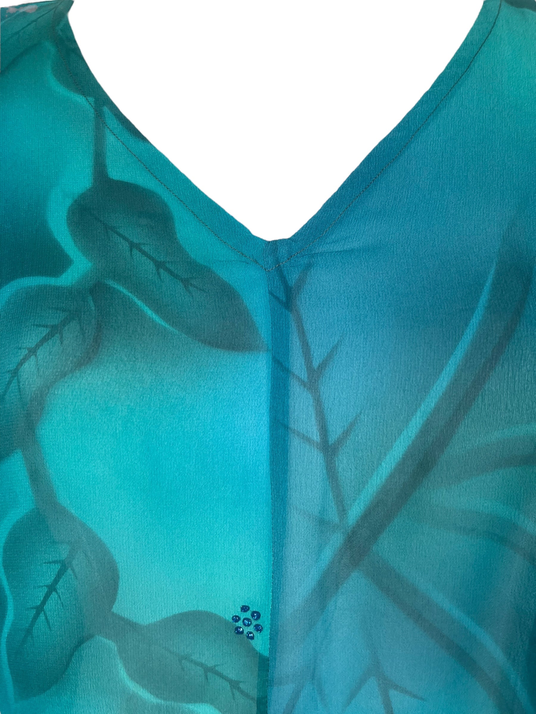 PRG8136 Sheer Avatar Pure Silk Waterfall Top