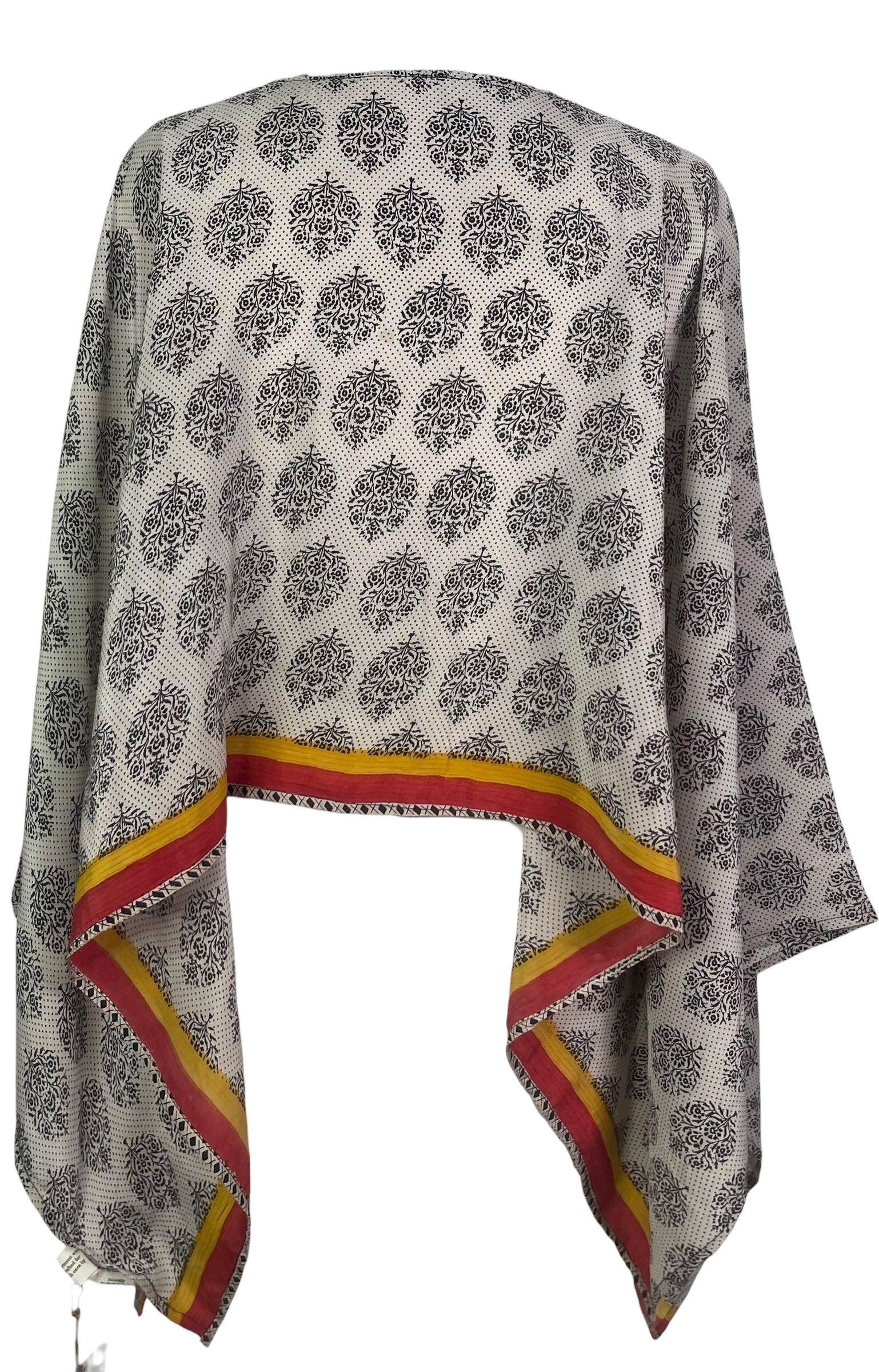PREVIEW PRC8453 Pure Silk Wabi Sabi Capelet Poncho by FEBRUARY2026 – Handmade ethical Poncho from sariKNOTsari using upcycled silk. Designed in Canada for travel and slow fashion, loved from Toronto to LA to Sydney.