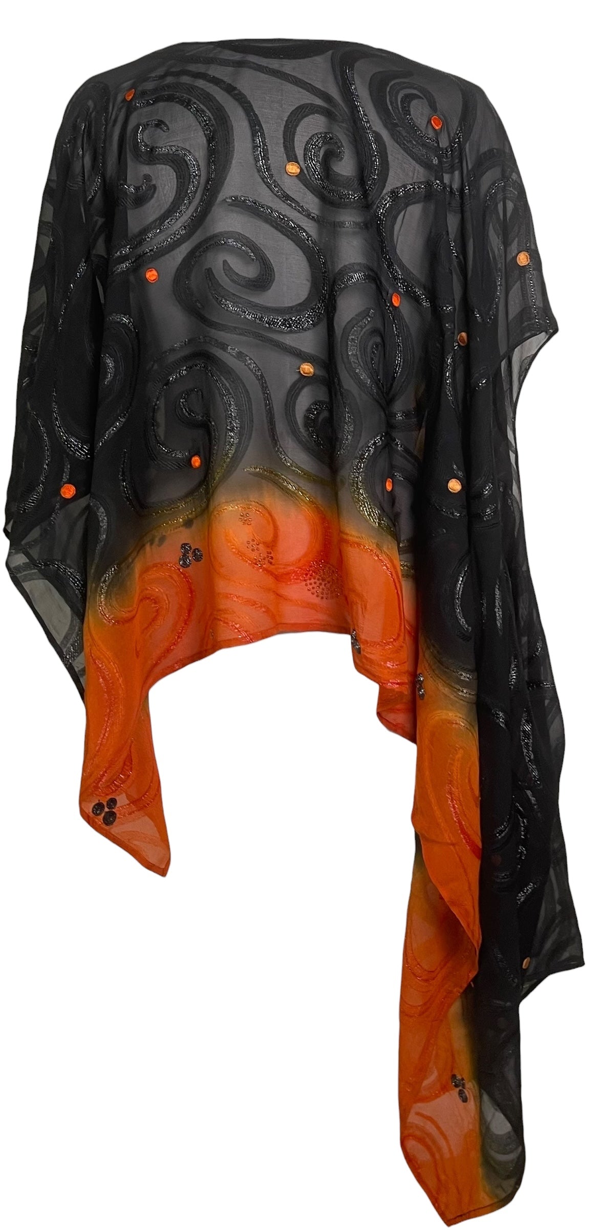 PREVIEW PRG8703 Sheer Avatar Pure Silk Versatile Vest by MARCH2026 – Handmade ethical Vest from sariKNOTsari using upcycled silk. Designed in Canada for travel and slow fashion, loved from Toronto to LA to Sydney. Featuring Zsiska, Bryn Walker and Artisan Leather coats by Rejean Pepin, Pepin designs