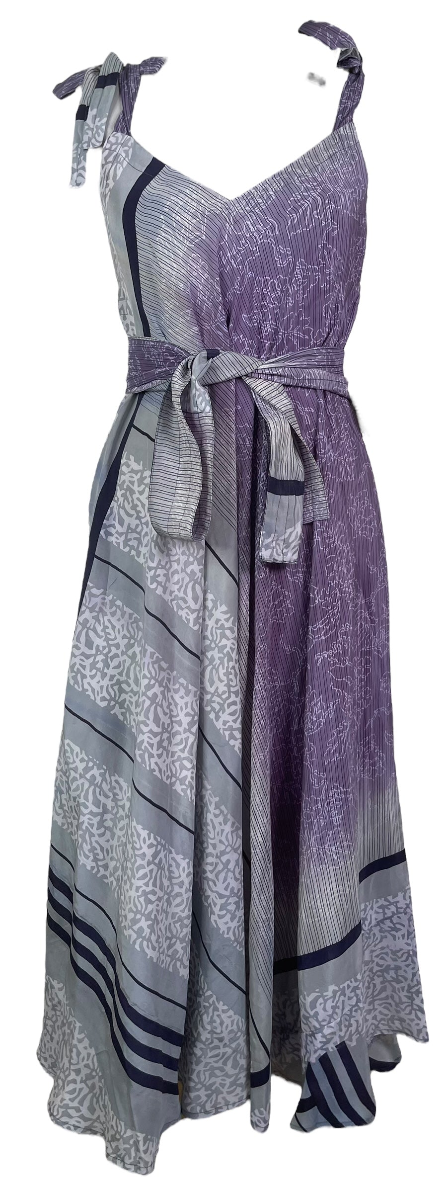 PRC7674 Wabi Sabi Pure Silk Maxi Dress with Belt