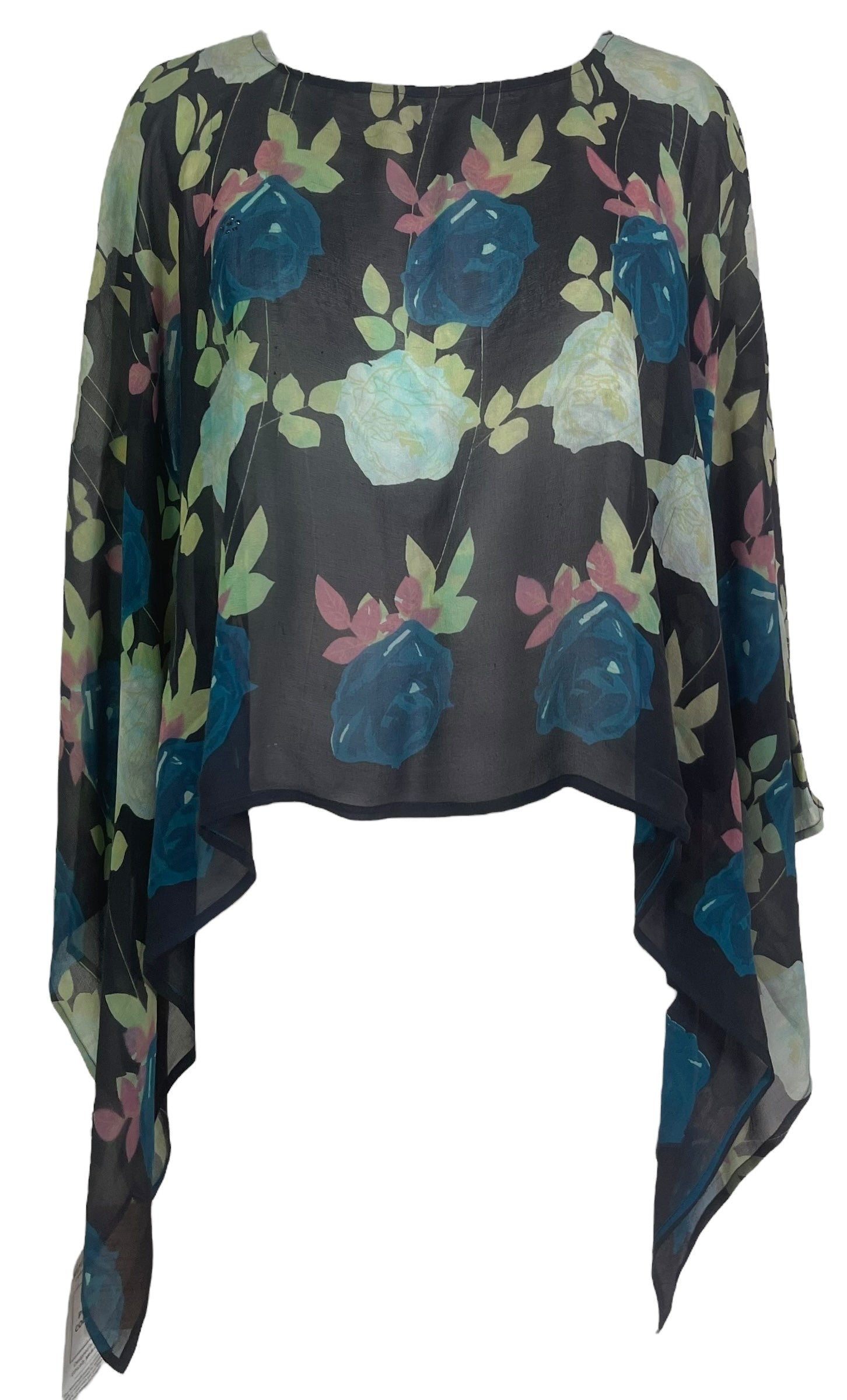 PRG7856 Sheer Pure Silk Wabi Sabi Capelet Poncho