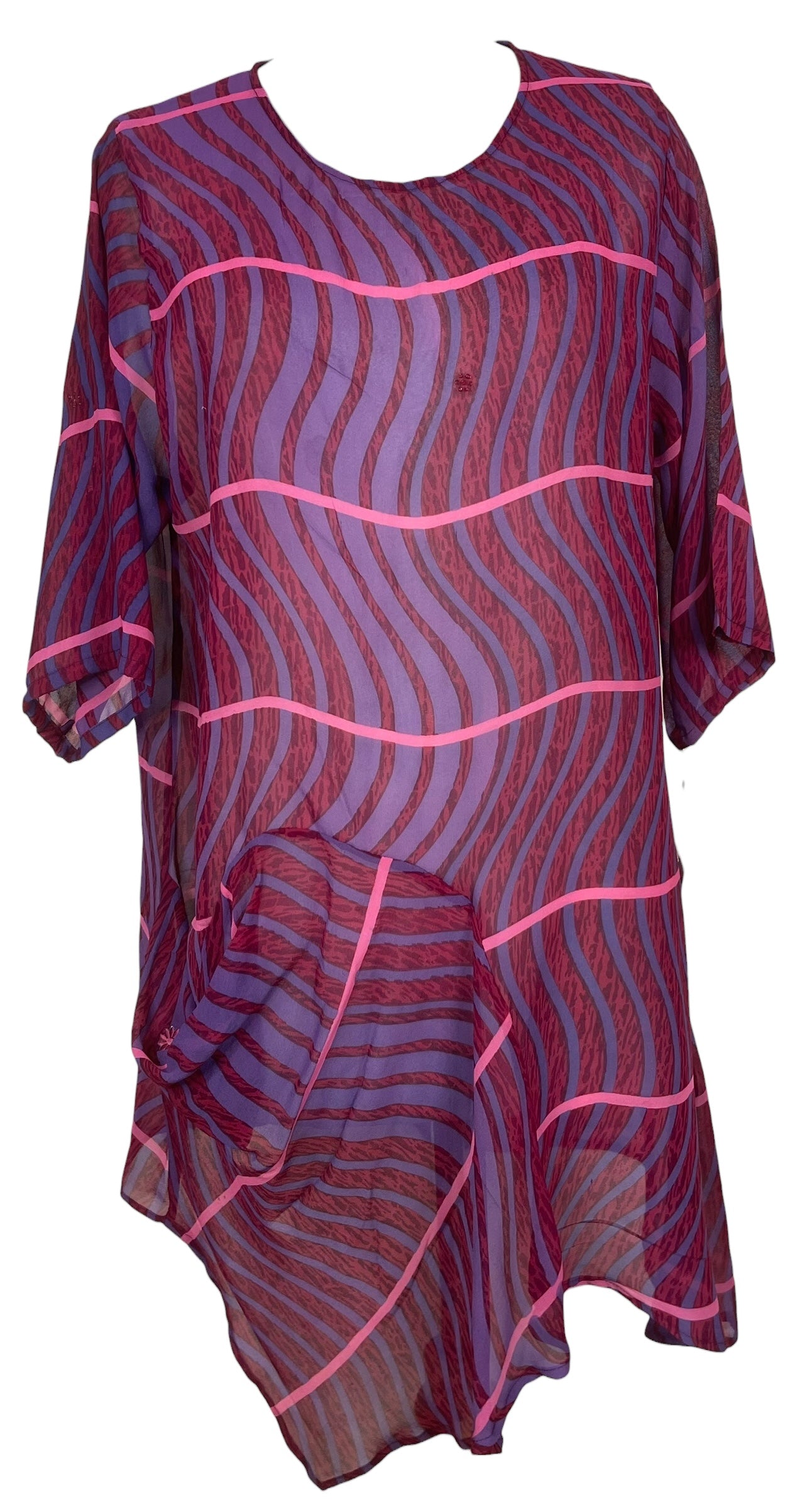 PREVIEW PRG8477 Sheer Wabi Sabi Pure Silk Self Pocket Tunic Dress