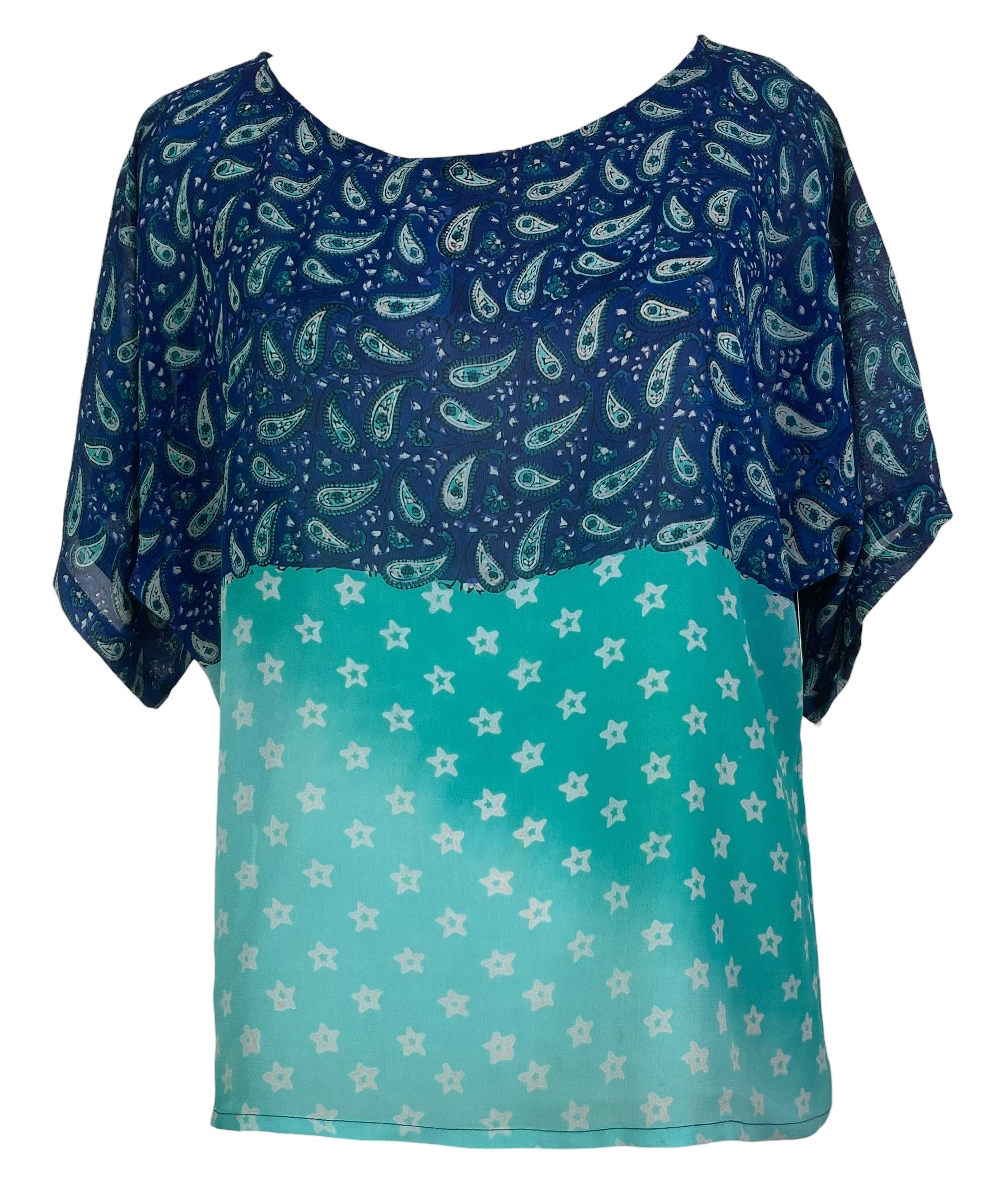 PRG8140 Sheer Wabi Sabi Pure Silk Side Slit Top