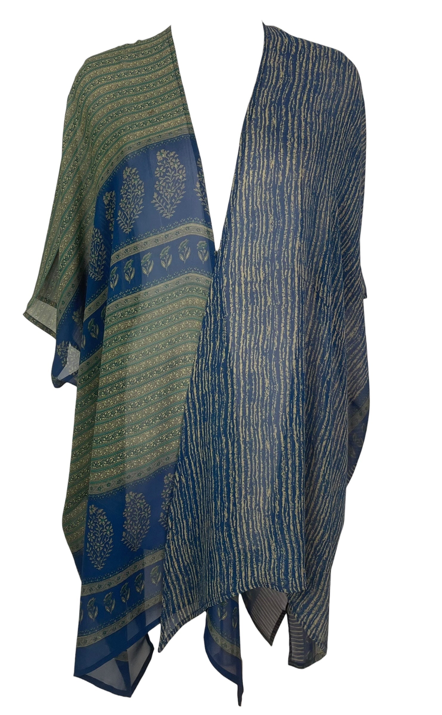 PREVIEW PRG8606 Sheer Wabi Sabi Pure Silk Cardigan by FEBRUARY2026 – Handmade ethical Cardigan from sariKNOTsari using upcycled silk. Designed in Canada for travel and slow fashion, loved from Toronto to LA to Sydney.