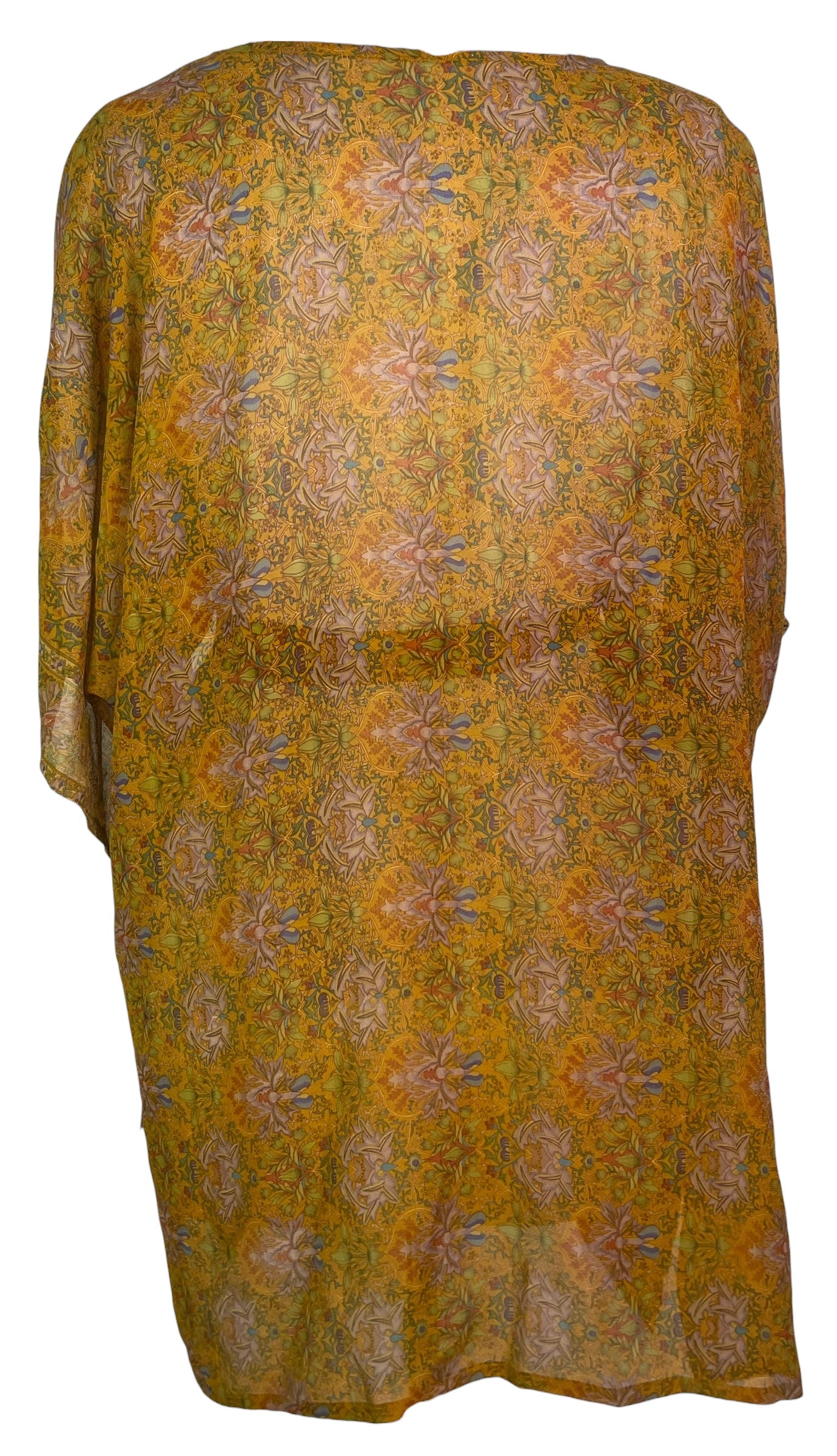 PREVIEW PRG8527 Sheer Avatar Pure Silk Kimono-Sleeved Jacket with Belt by FEBRUARY2026 – Handmade ethical Short Kimono from sariKNOTsari using upcycled silk. Designed in Canada for travel and slow fashion, loved from Toronto to LA to Sydney.