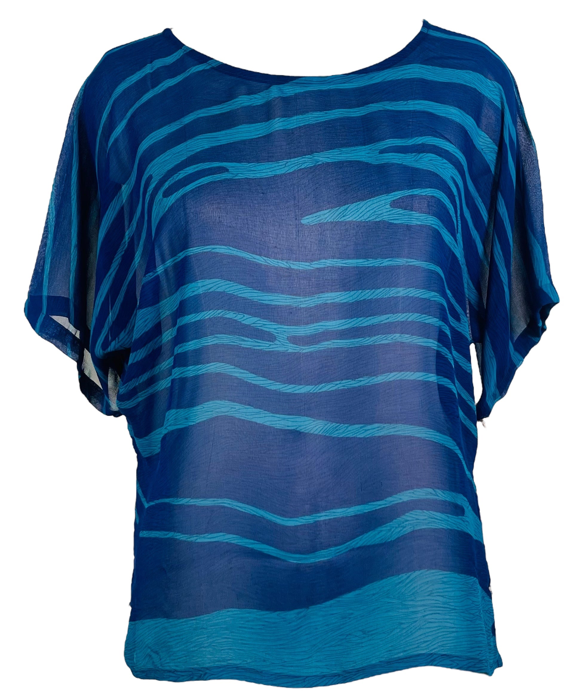 DEEANNS PRG6839 Sheer Avatar Pure Silk Side Slit Top