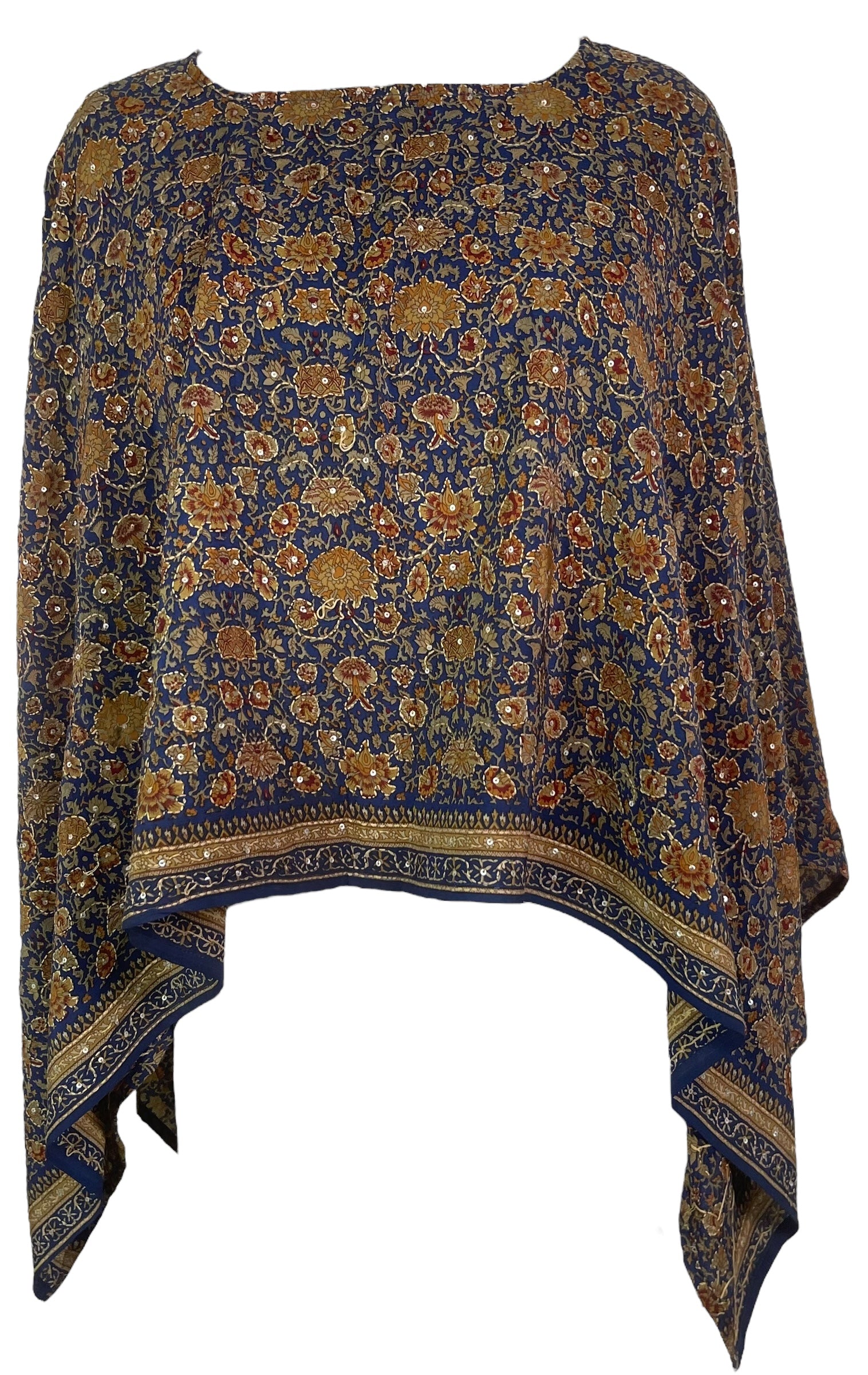 PREVIEW PRC7945 Avatar Pure Silk Capelet Poncho by DECEMBER2025 – Handmade ethical Poncho from sariKNOTsari using upcycled silk. Designed in Canada for travel and slow fashion, loved from Toronto to LA to Sydney.