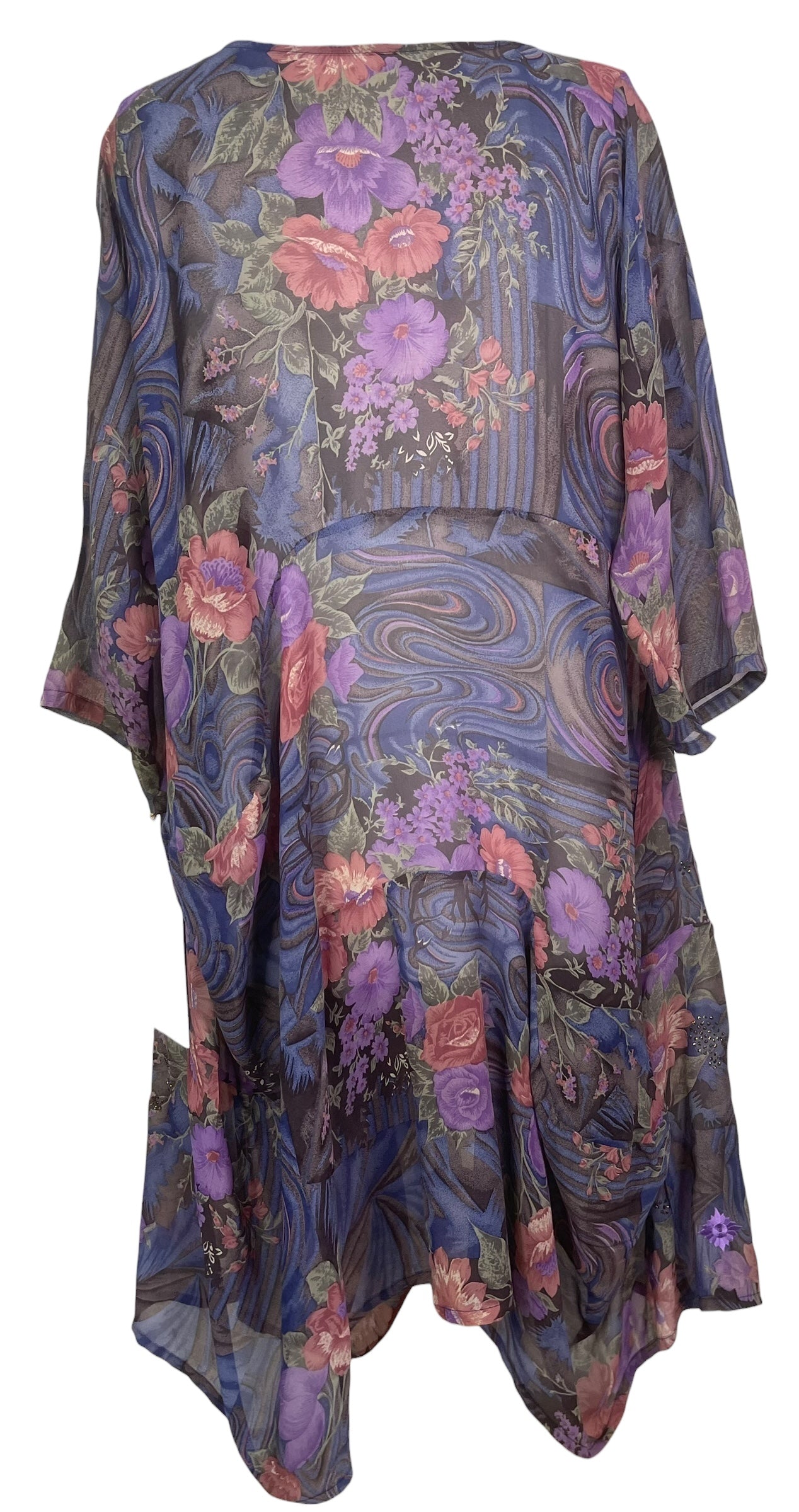 PREVIEW PRG8434 Sheer Wabi Sabi Sculptural Silk Long Tunic Dress