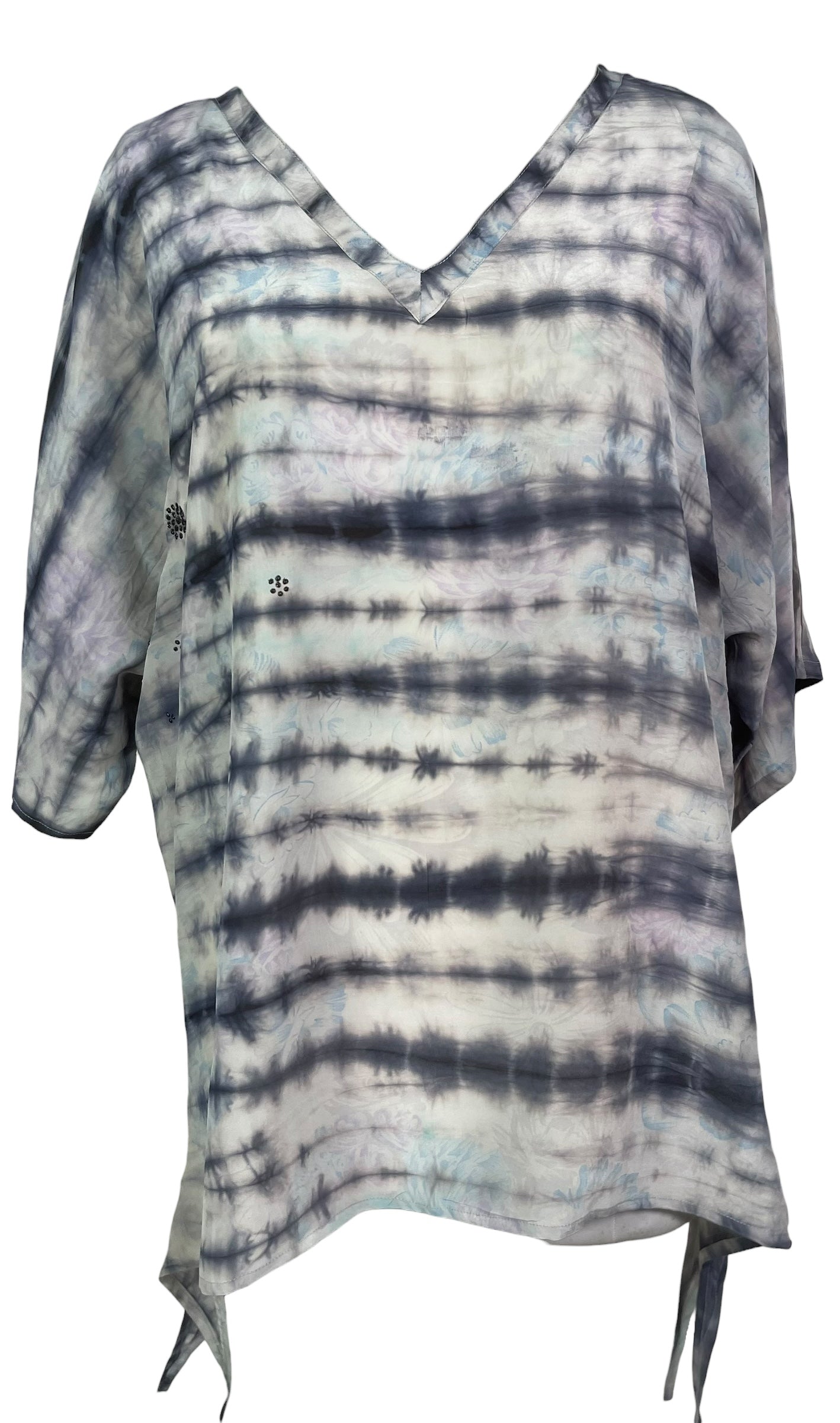 PRC8462 Avatar Pure Silk Long Tunic with Side Ties