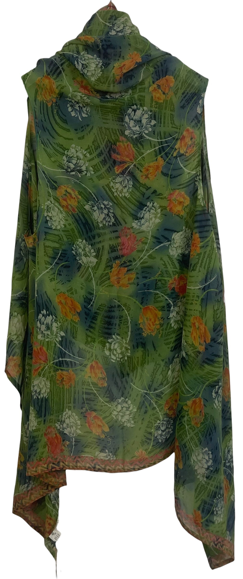 PREVIEW PRG8712 Sheer Avatar Pure Silk Versatile Vest by MARCH2026 – Handmade ethical Vest from sariKNOTsari using upcycled silk. Designed in Canada for travel and slow fashion, loved from Toronto to LA to Sydney. Featuring Zsiska, Bryn Walker and Artisan Leather coats by Rejean Pepin, Pepin designs