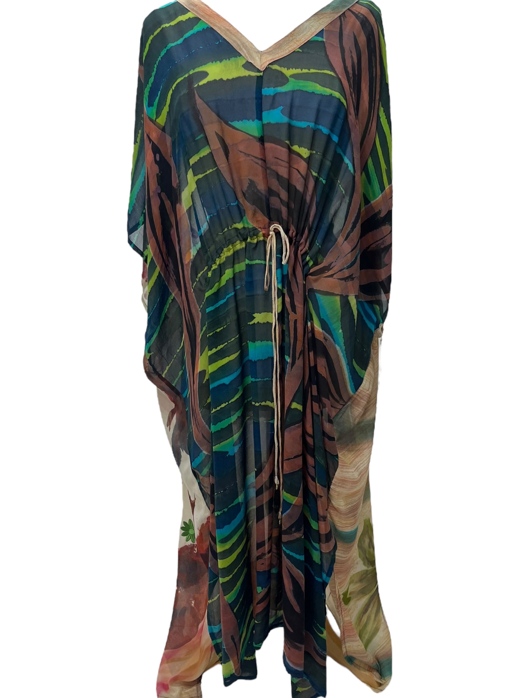 PRG3958 Sheer Avatar Pure Silk Maxi Kaftan