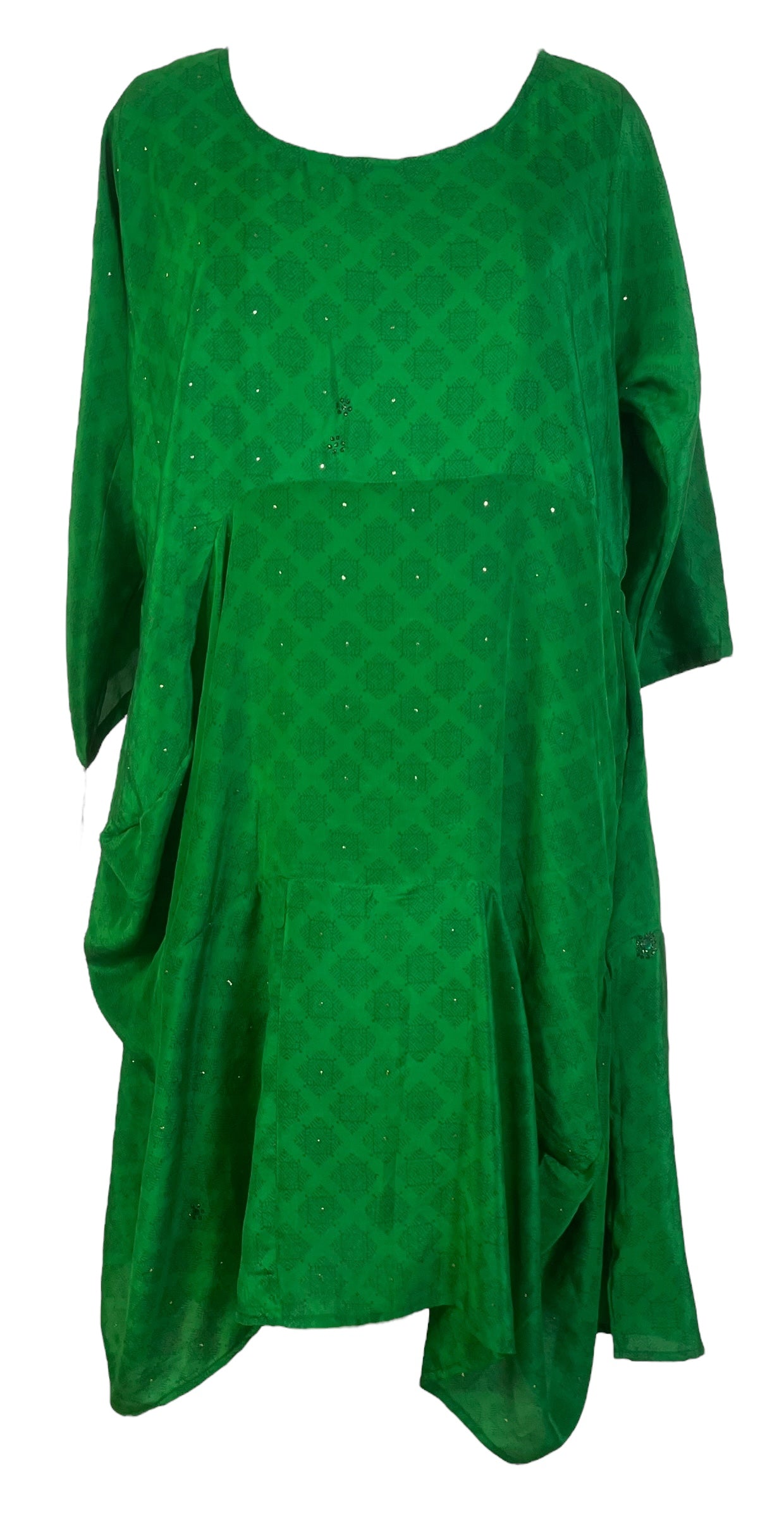 PRC7891 Avatar Pure Silk Sculptural Long Tunic Dress