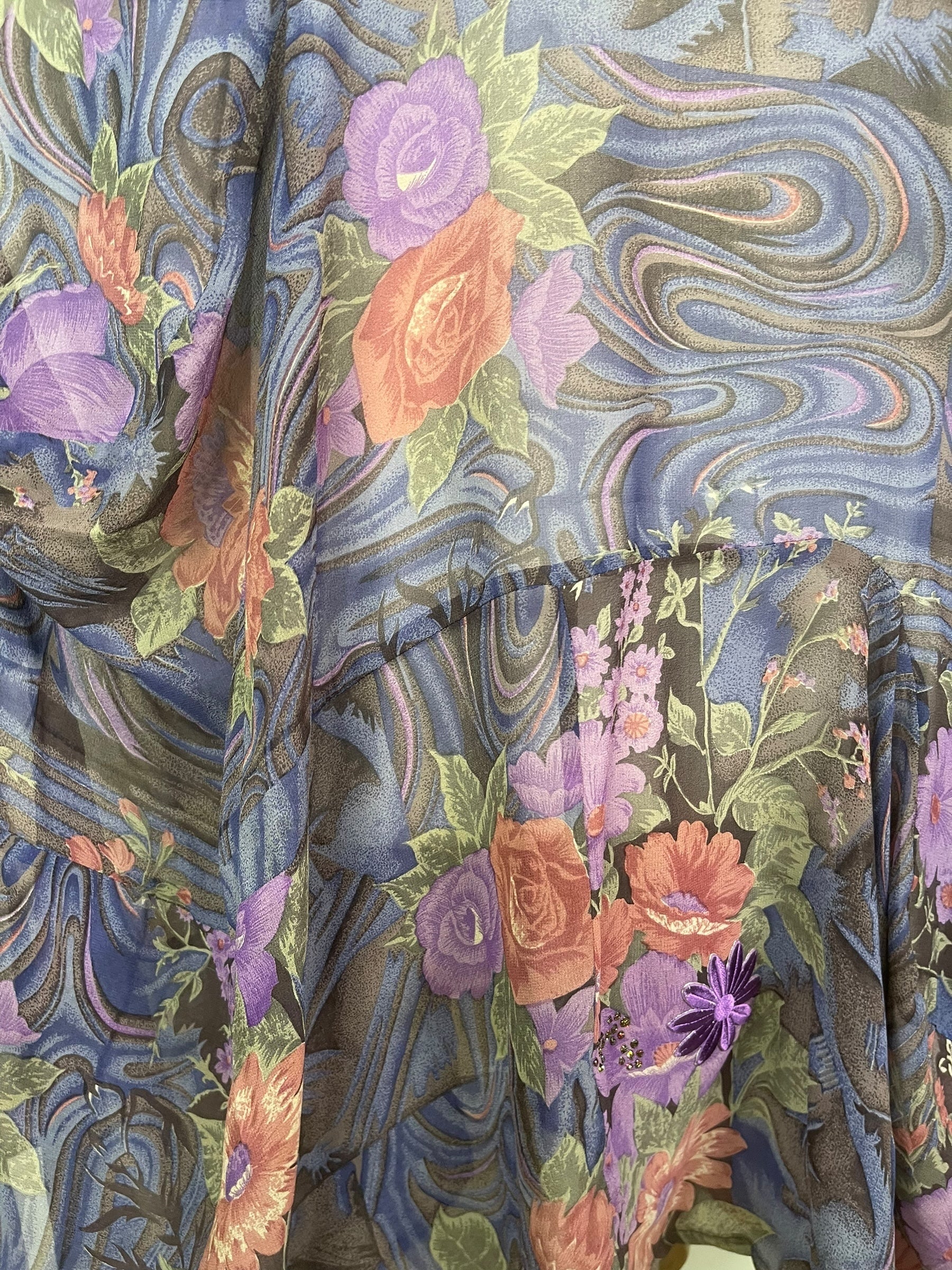 PRG8434 Sheer Wabi Sabi Sculptural Silk Long Tunic Dress