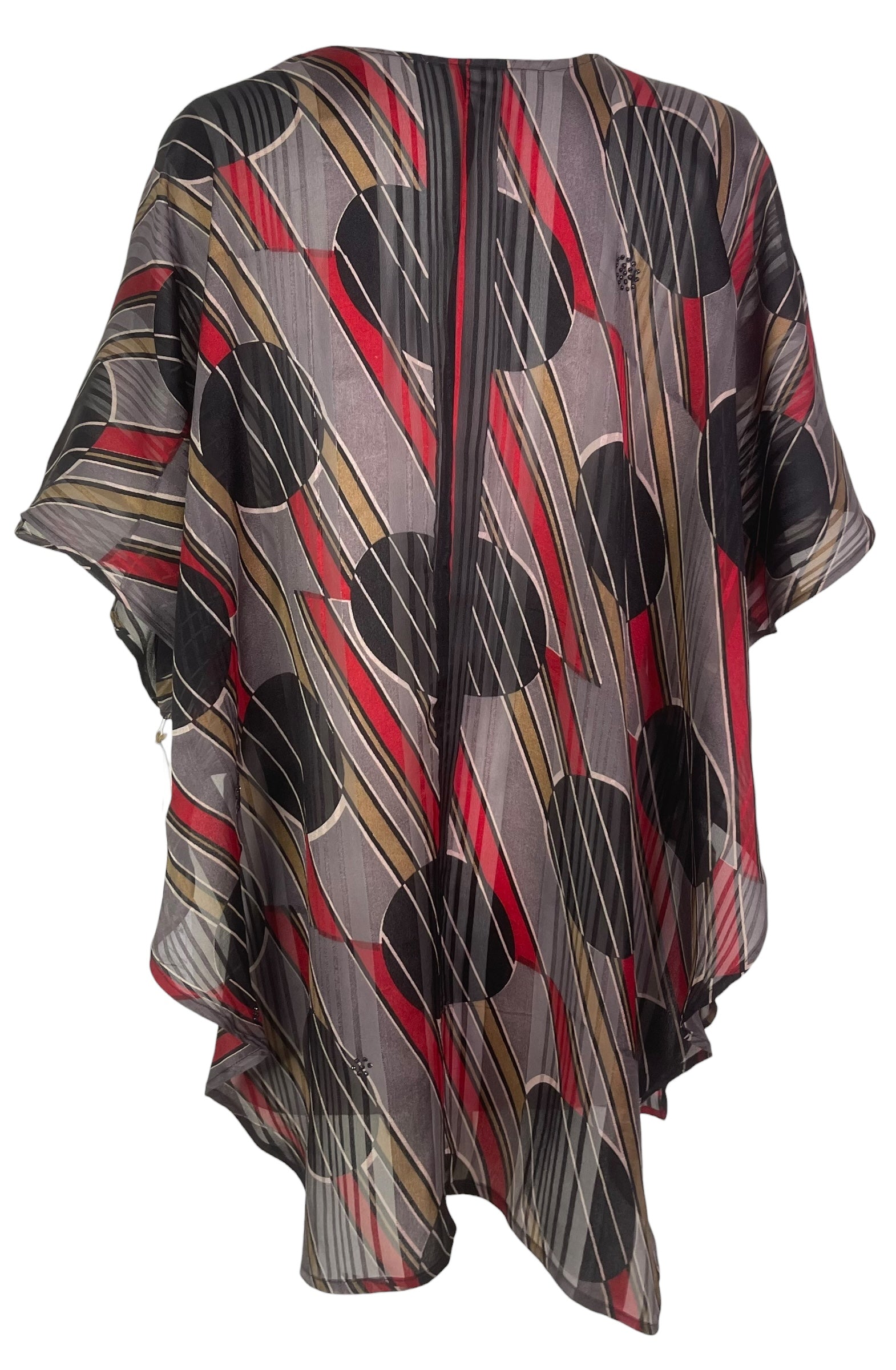 PREVIEW PRG8604 Sheer Avatar Pure Silk Waterfall Top by FEBRUARY2026 – Handmade ethical Waterfall Top from sariKNOTsari using upcycled silk. Designed in Canada for travel and slow fashion, loved from Toronto to LA to Sydney.