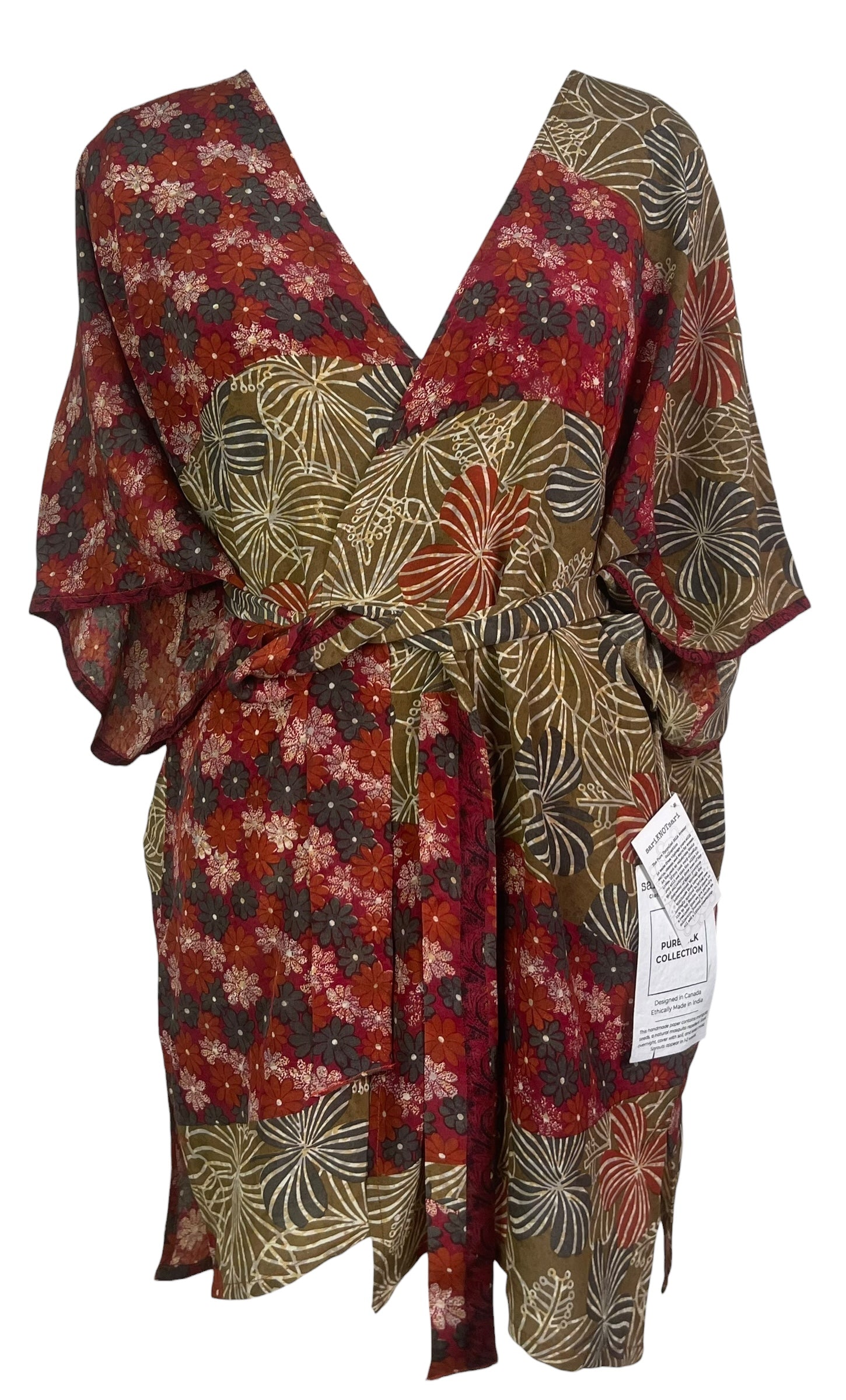 PRC8508 Avatar Pure Silk Kimono-Sleeved Jacket with Belt