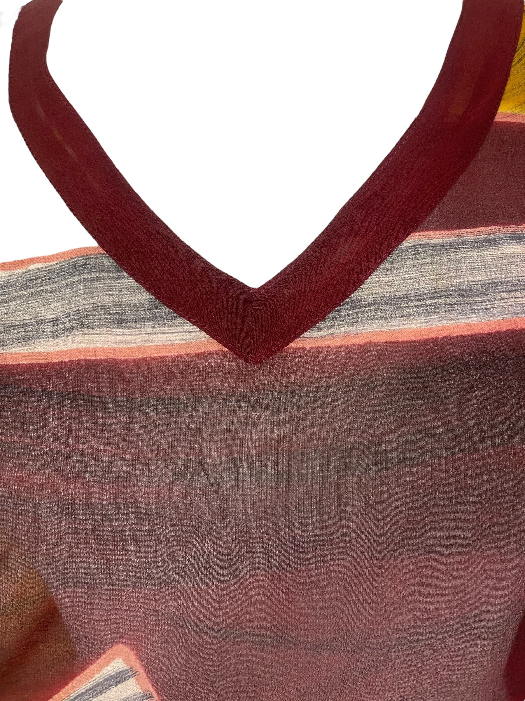 PRG7609 Sheer Wabi Sabi Pure Silk Long Tunic with Side Ties