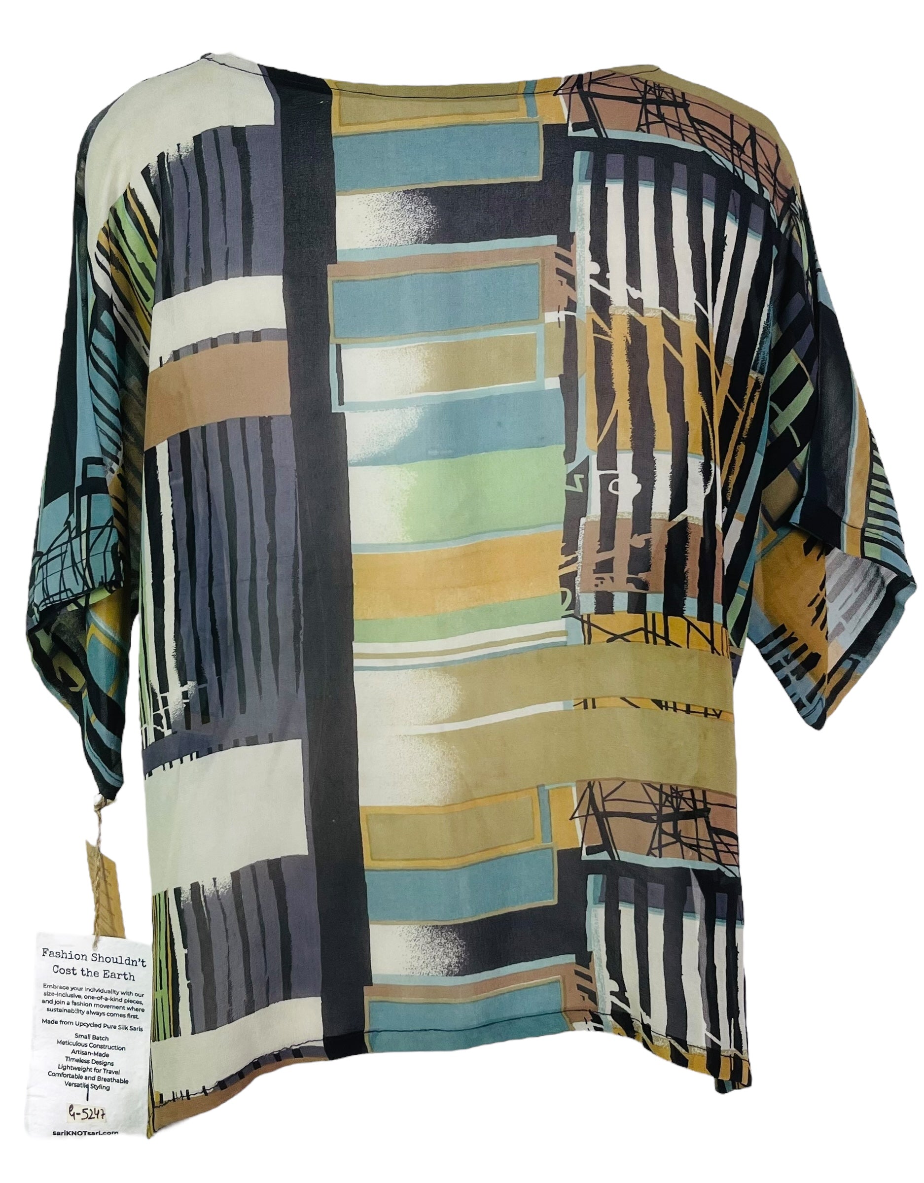 PRG5247 Sheer Wabi Sabi Pure Silk Side Slit Top