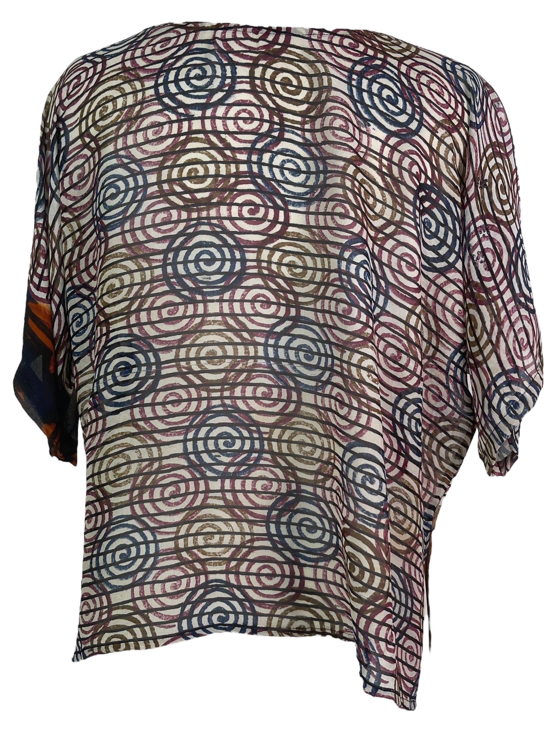 PRG8110 Sheer Avatar Pure Silk Side Slit Top by DECEMBER2025 – Handmade ethical Side Slit Top from sariKNOTsari using upcycled silk. Designed in Canada for travel and slow fashion, loved from Toronto to LA to Sydney.