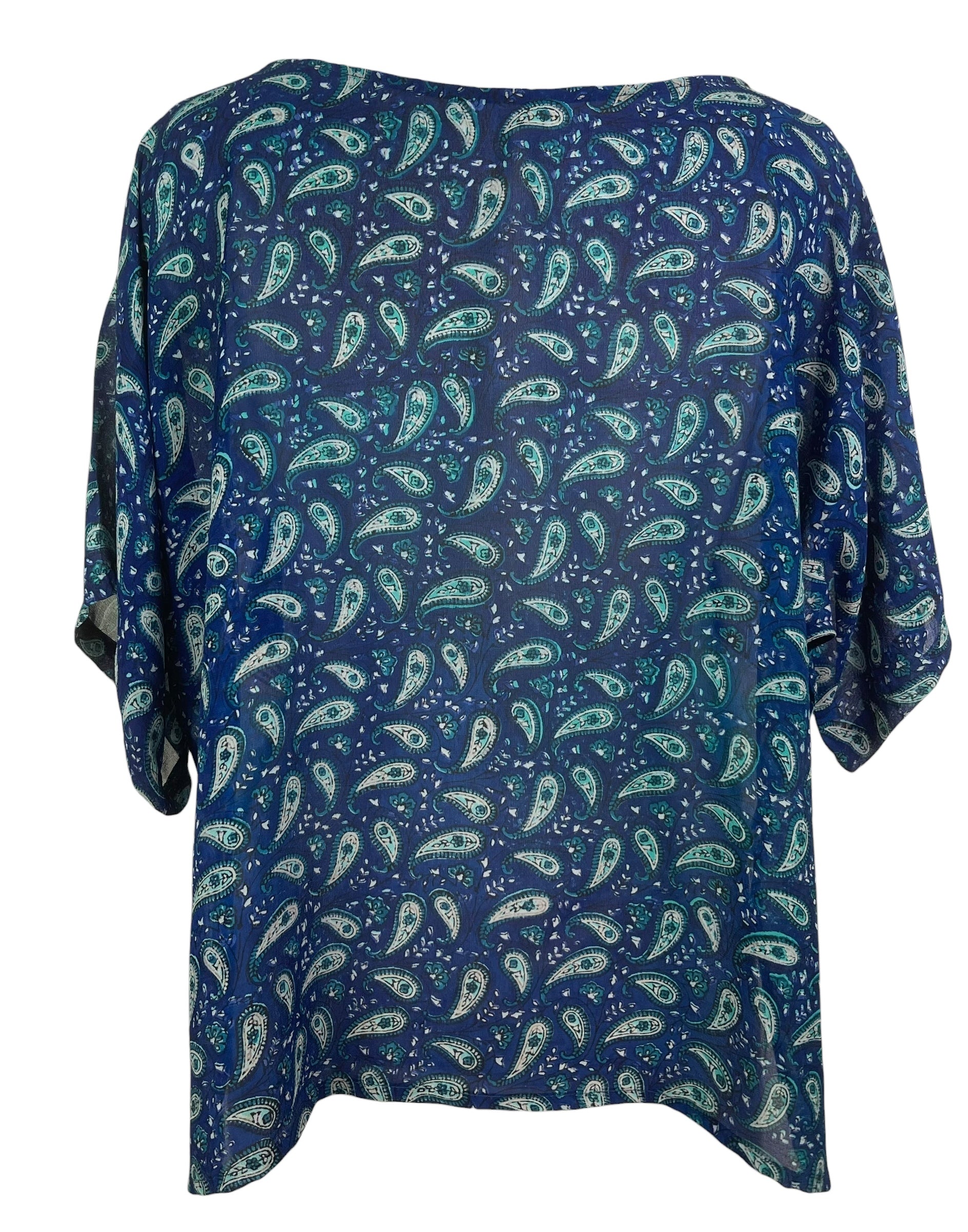 PRG8140 Sheer Wabi Sabi Pure Silk Side Slit Top