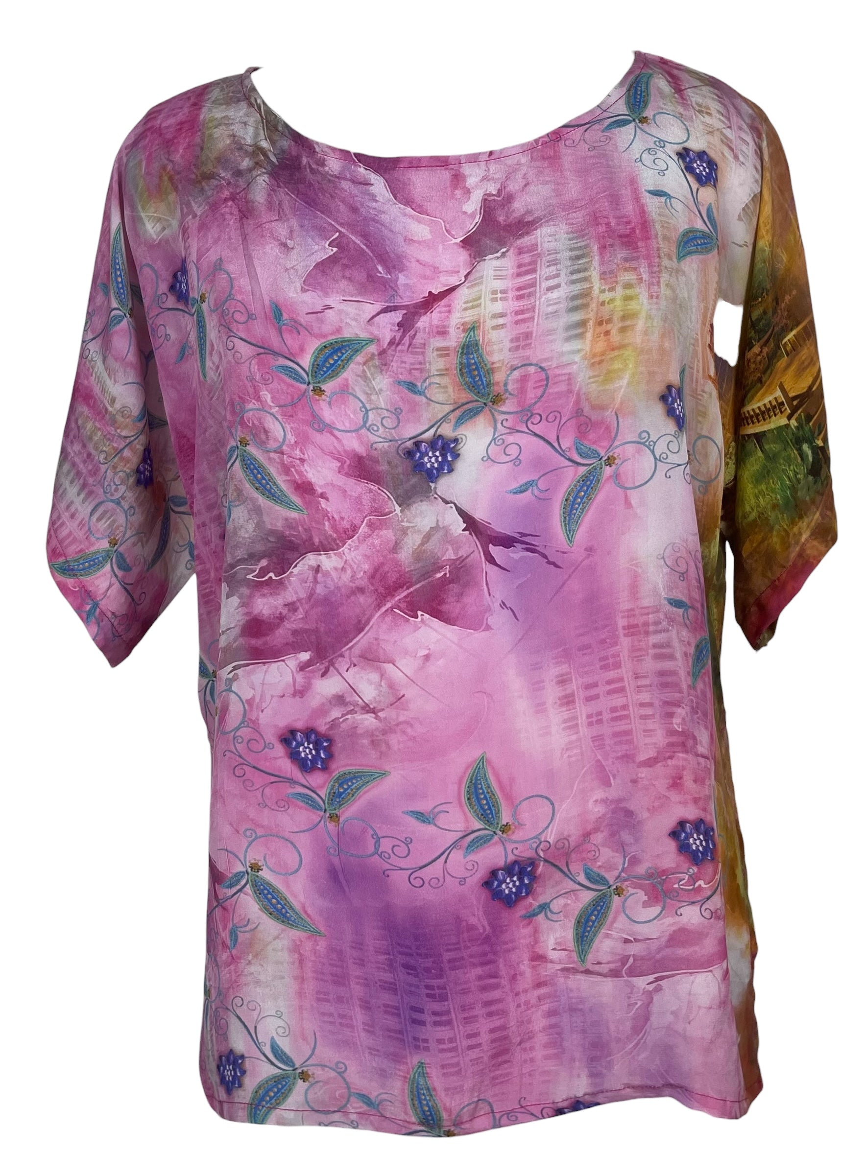 PREVIEW PRC8493 Avatar Pure Silk Side Slit Top by FEBRUARY2026 – Handmade ethical Side Slit Top from sariKNOTsari using upcycled silk. Designed in Canada for travel and slow fashion, loved from Toronto to LA to Sydney.