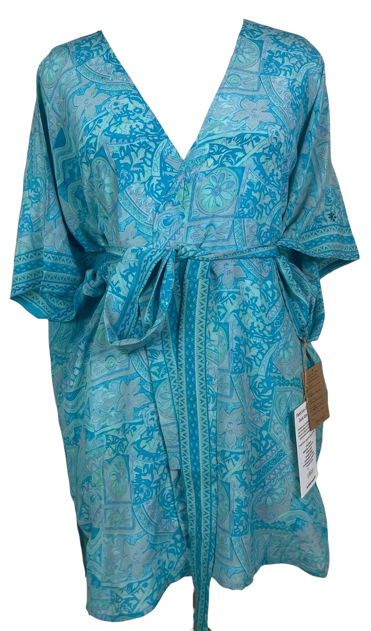 PRC8625 Wabi Sabi Pure Silk Kimono-Sleeved Jacket with Belt