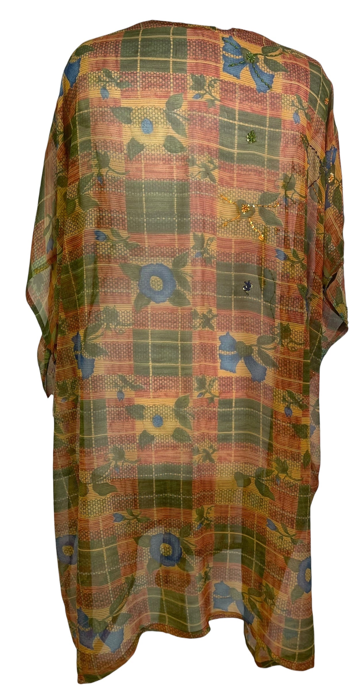 PRG8780 Sheer Avatar Pure Silk Midi Length Kaftan