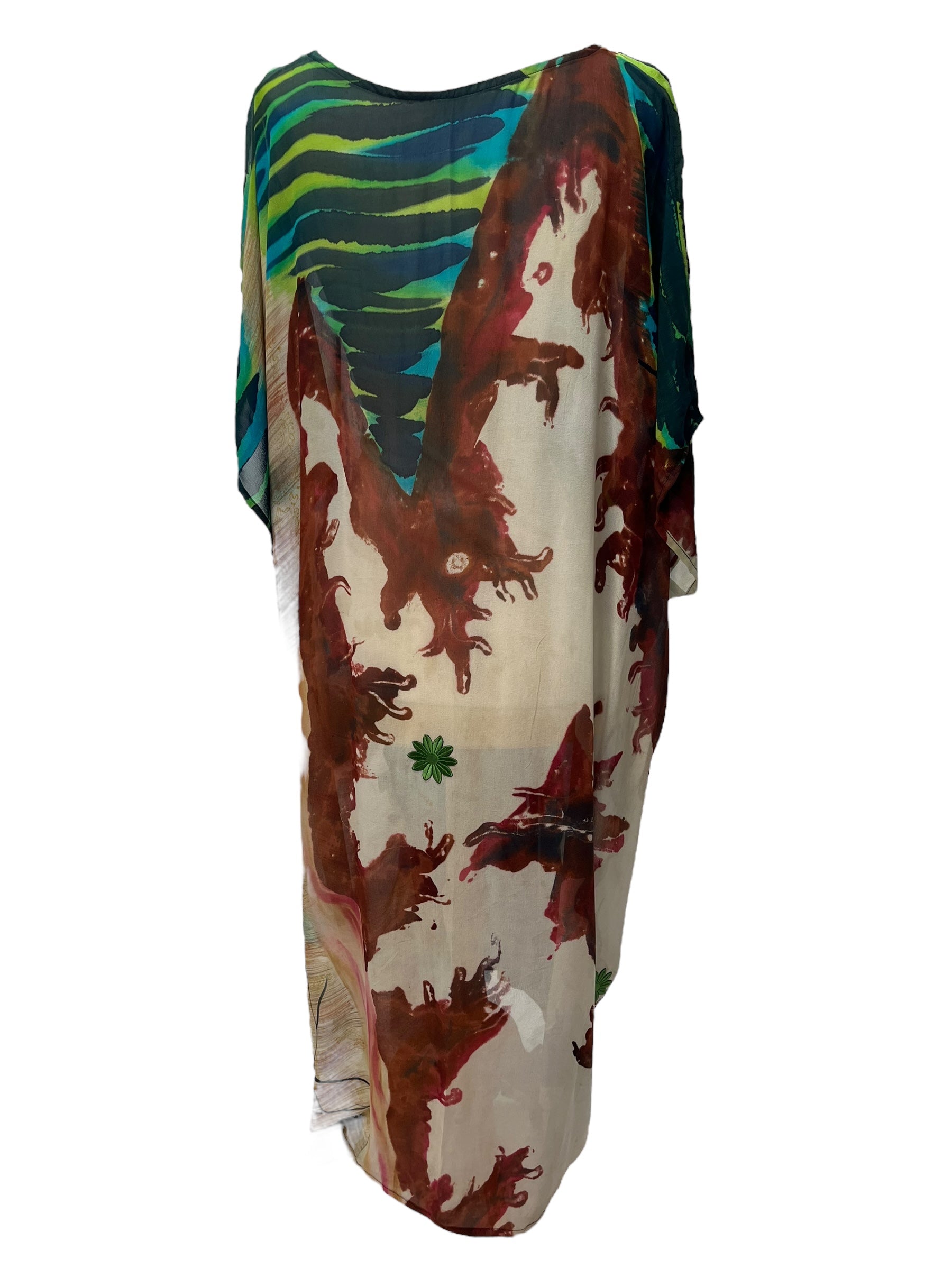 PRG3958 Sheer Avatar Pure Silk Maxi Kaftan