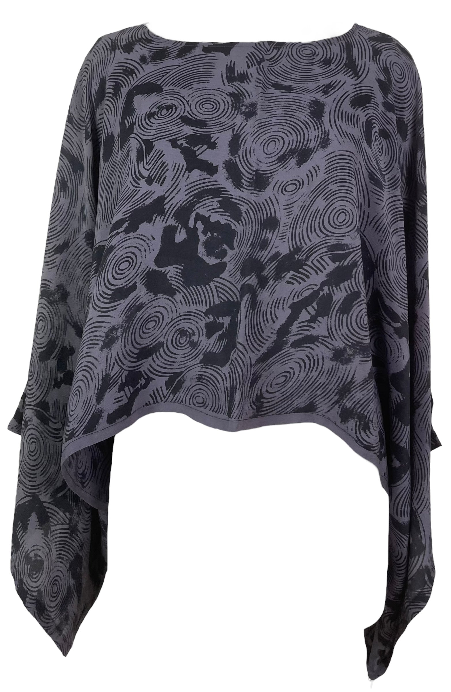 PRC7309 Wabi Sabi Pure Silk Kimono-Sleeved Top