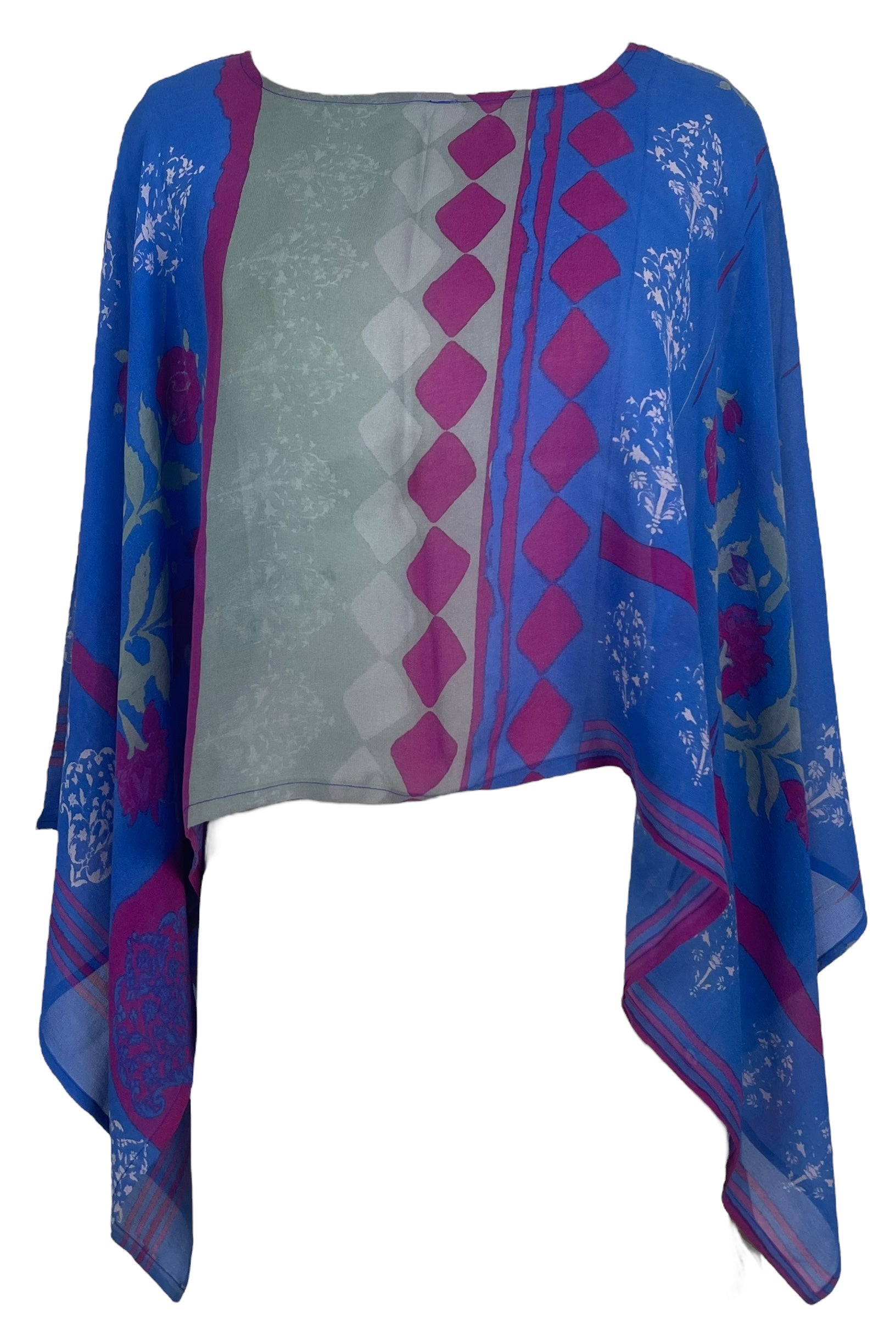 PRG7857 Sheer Pure Silk Wabi Sabi Capelet Poncho