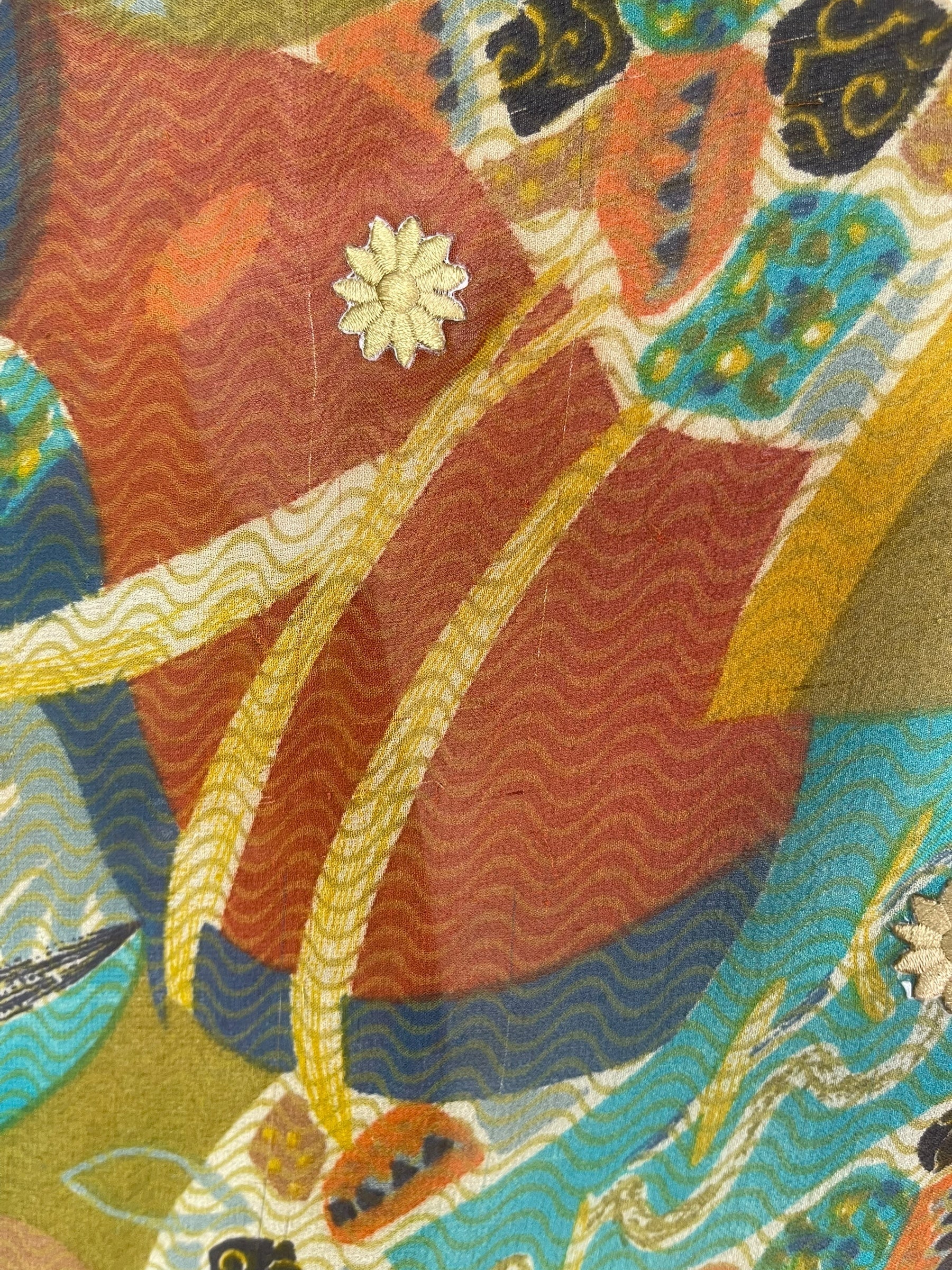 PRG8232 Sheer Wabi Sabi Pure Silk Kimono-Sleeved Top