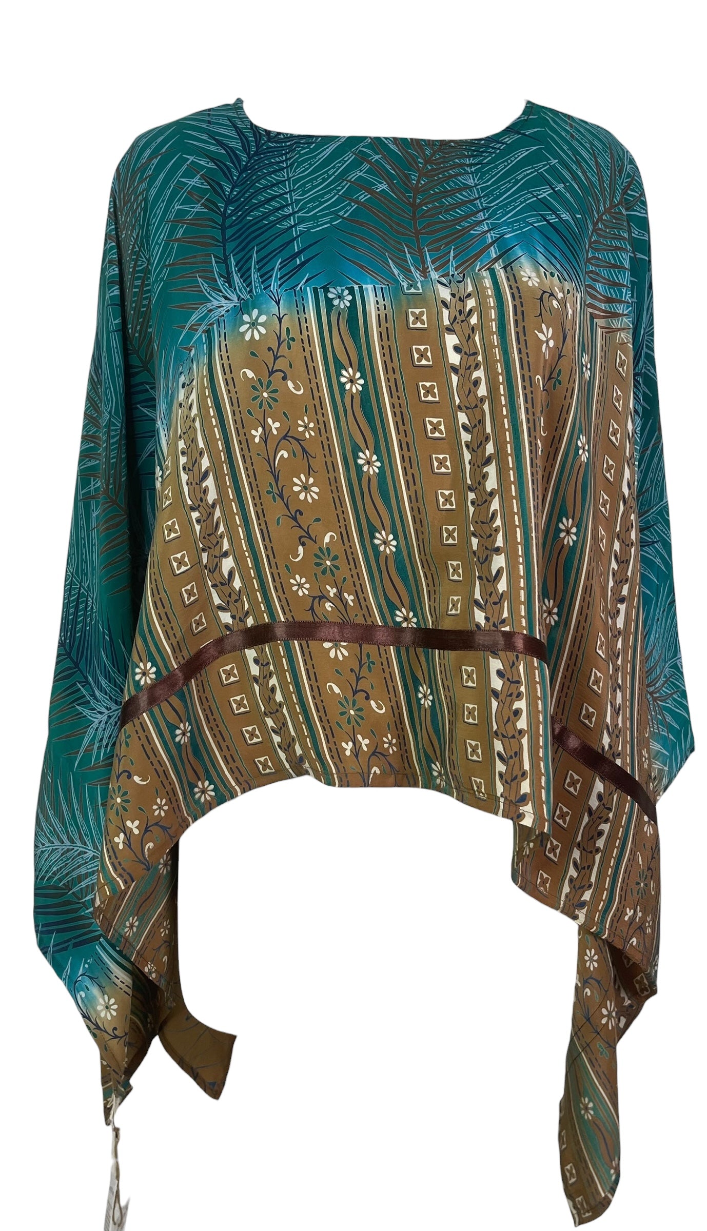 PREVIEW PRC8472 Avatar Pure Silk Capelet Poncho by FEBRUARY2026 – Handmade ethical Poncho from sariKNOTsari using upcycled silk. Designed in Canada for travel and slow fashion, loved from Toronto to LA to Sydney.