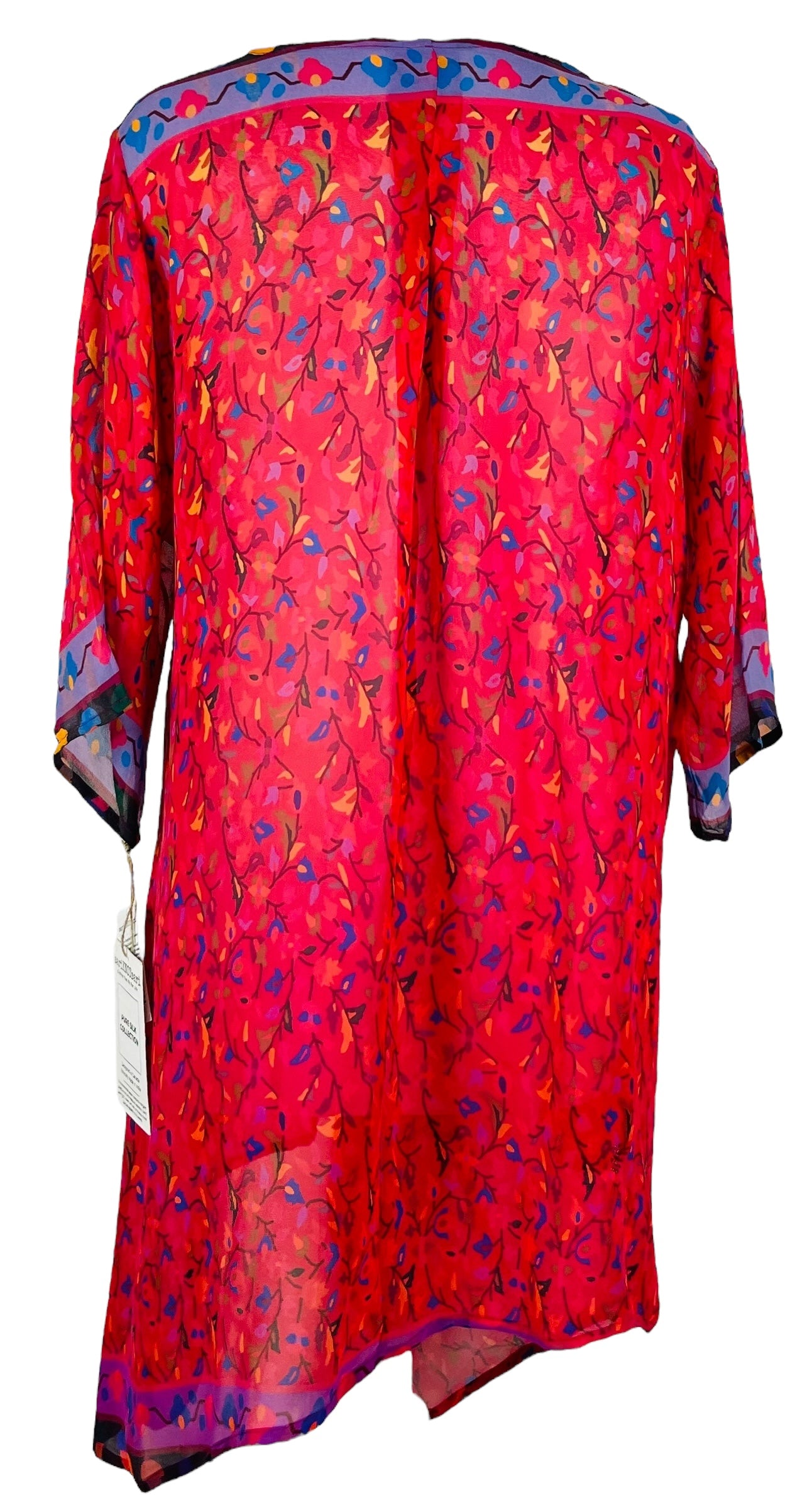 PRG6811 Sheer Avatar Pure Silk Self Pocket Tunic Dress