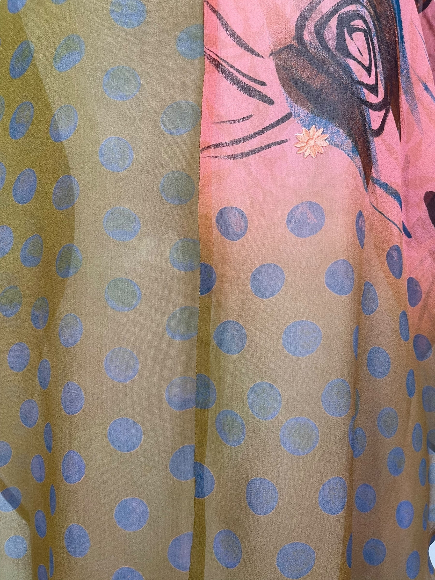 PRG7567 Sheer Avatar Pure Silk Waterfall Top