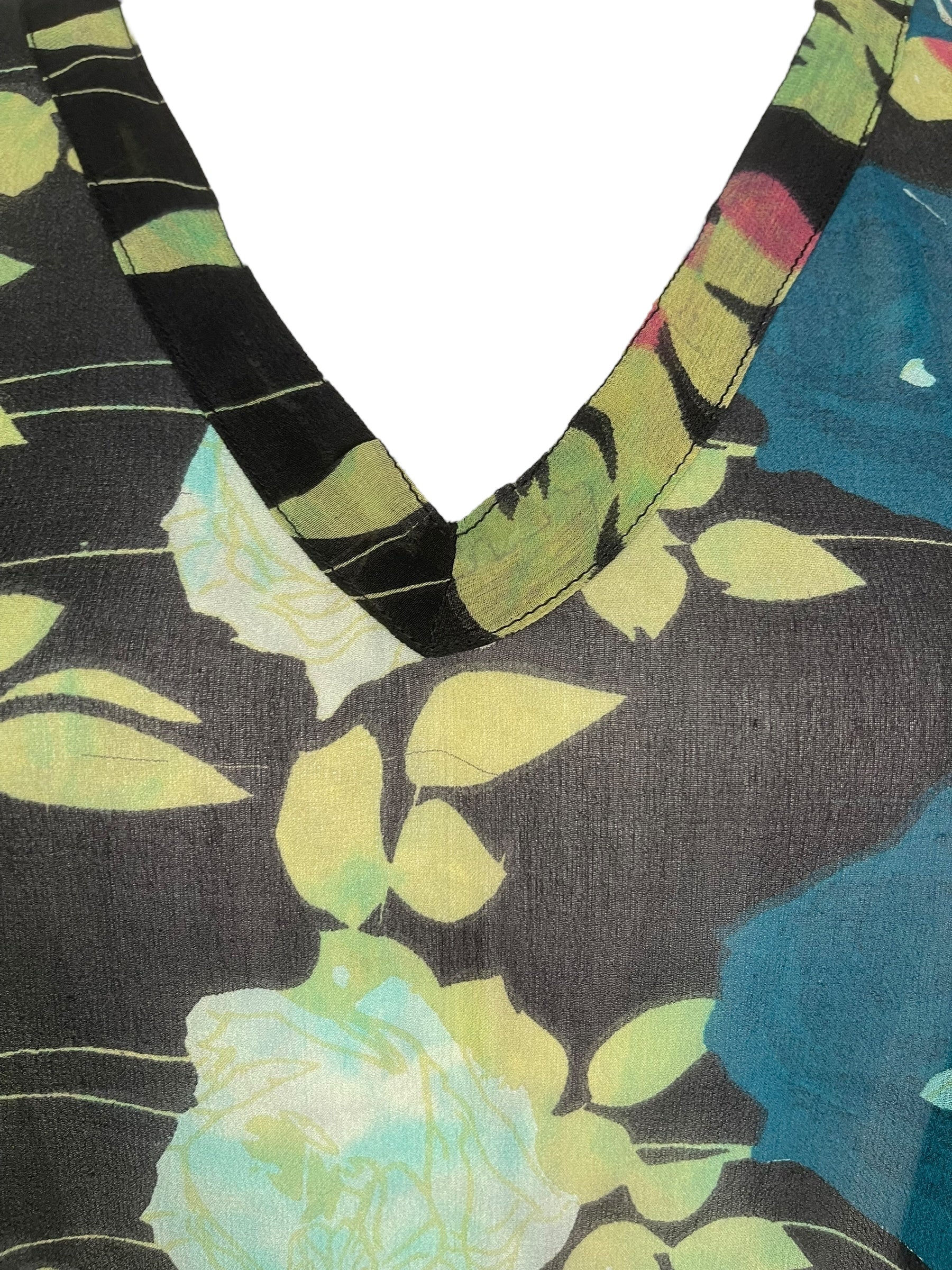 PRG7856 Sheer Wabi Sabi Pure Silk Long Tunic with Side Ties