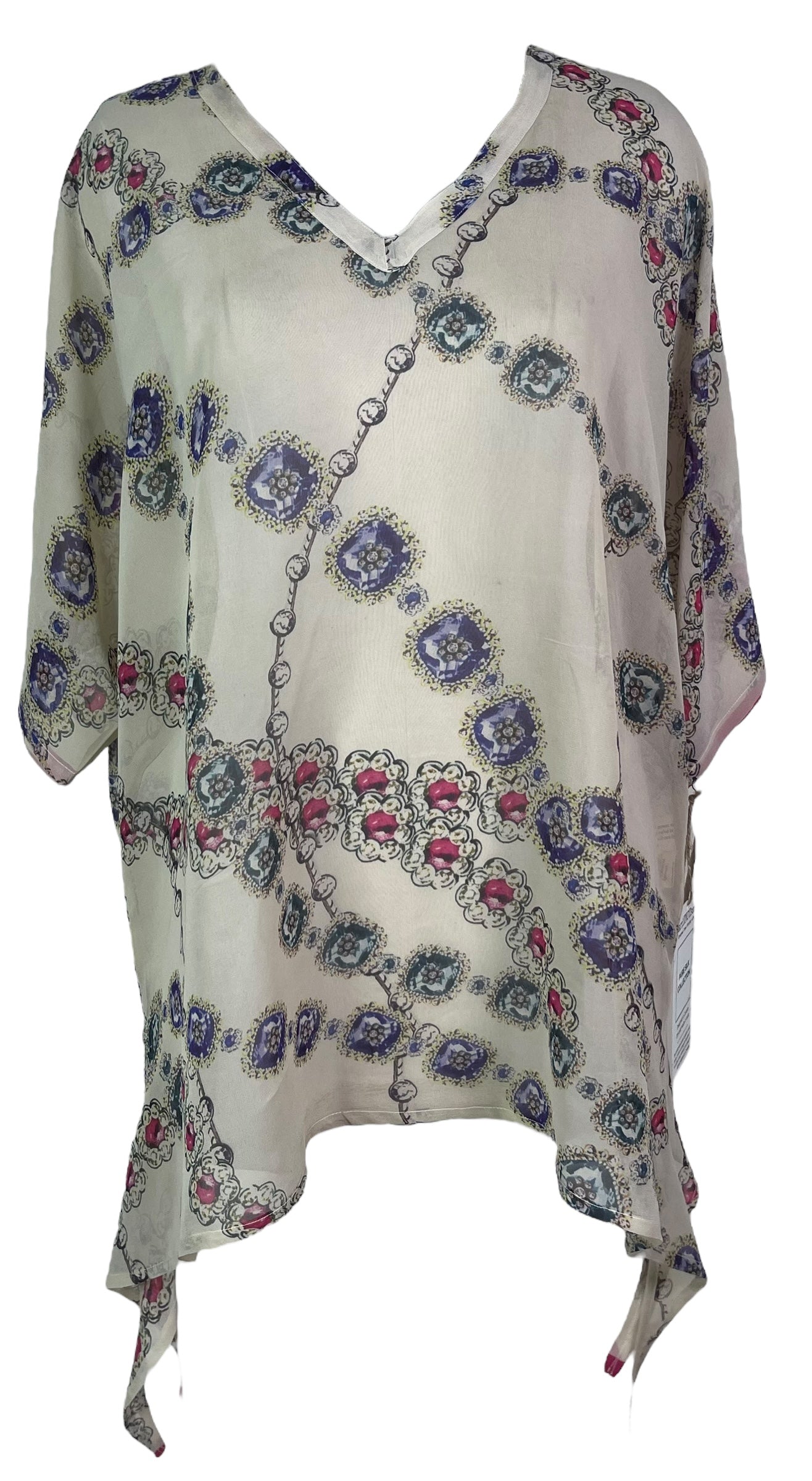 PREVIEW PRG8050 Wabi Sabi Pure Silk Long Tunic with Side Ties by DECEMBER2025 – Handmade ethical Side Tie Tunic from sariKNOTsari using upcycled silk. Designed in Canada for travel and slow fashion, loved from Toronto to LA to Sydney.