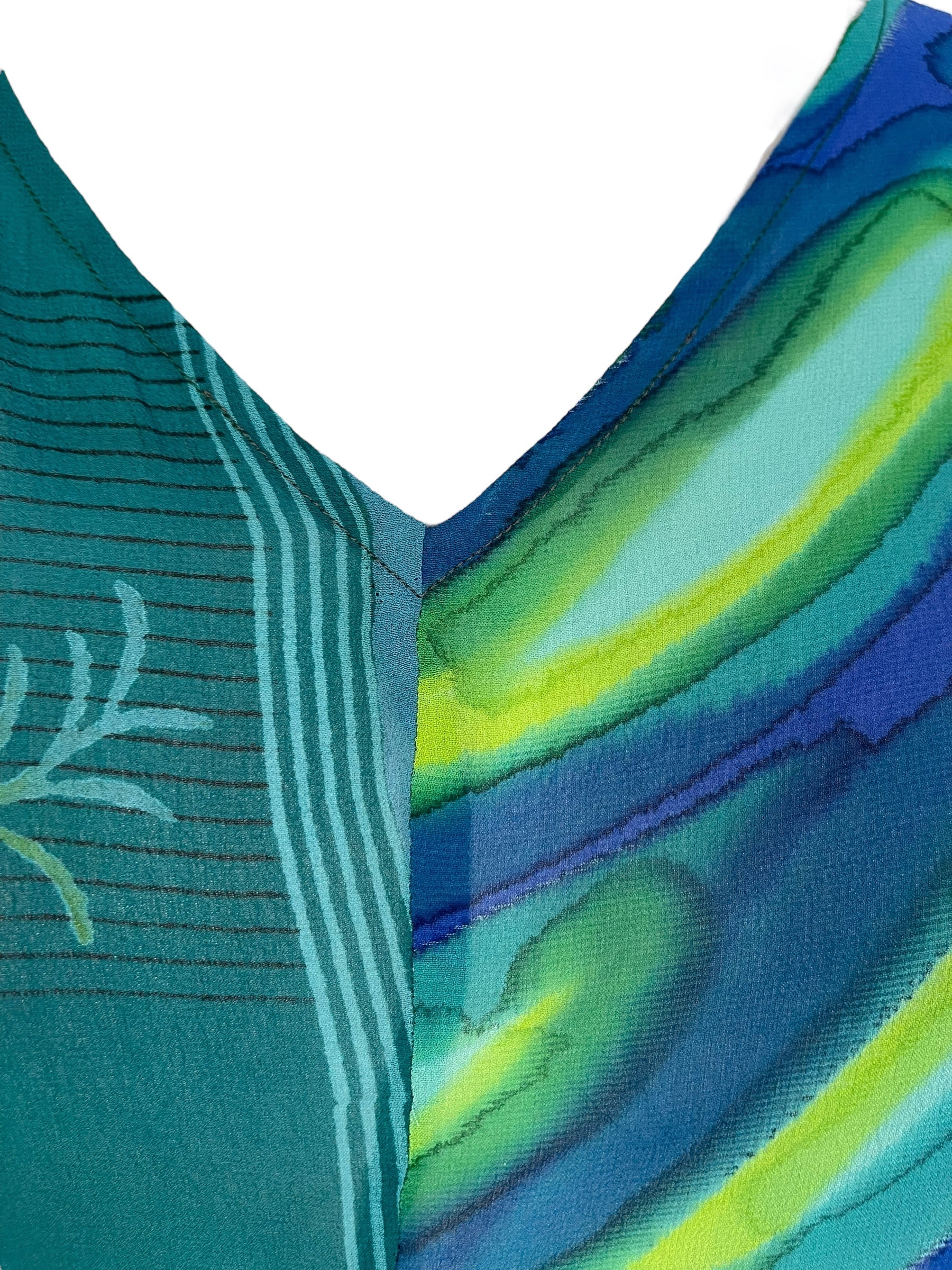 PRG7261 Sheer Avatar Pure Silk Waterfall Top